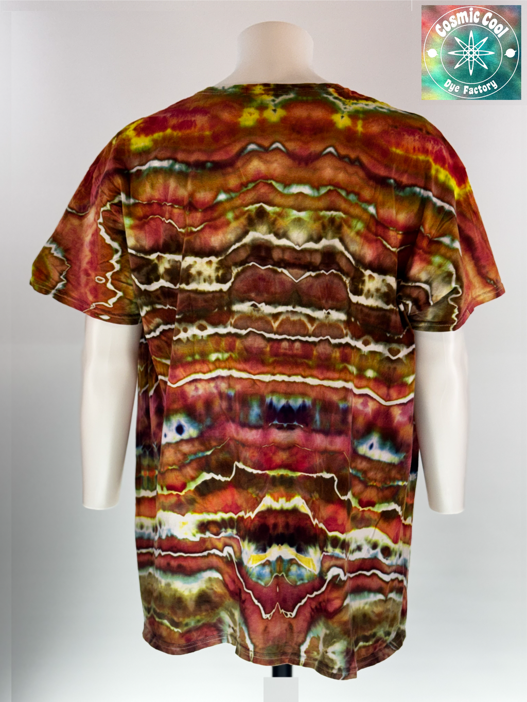 Voyager's Vantage - 3XL Ice Dye Artisan Tee Shirt - Founder's Cut (3XB) - Teal & Copper - 1-of-1 Hand-Dyed Wearable Art