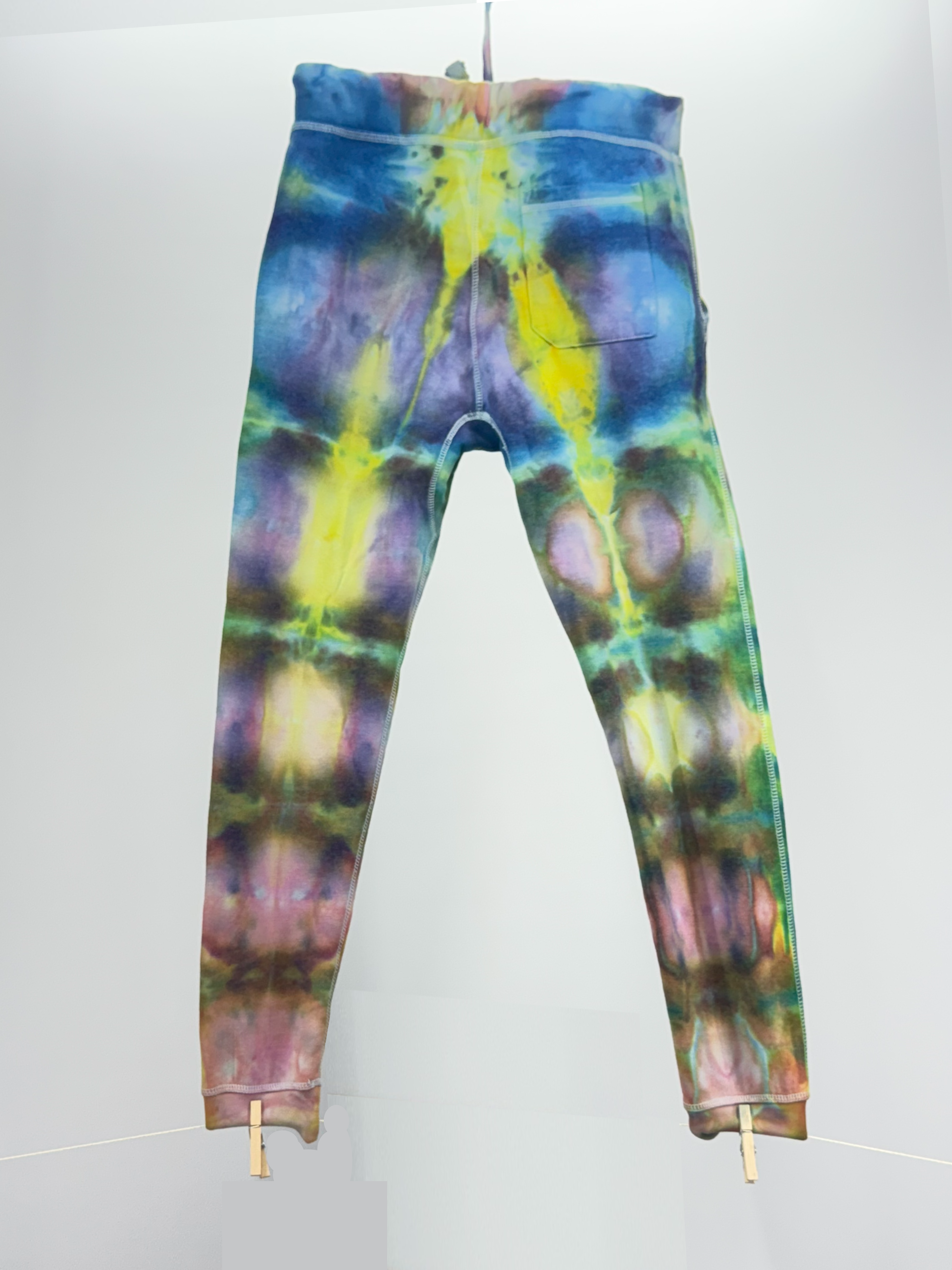 Alpha Centauri Space Pants: L Nebula Fleece Joggers Ice Dye