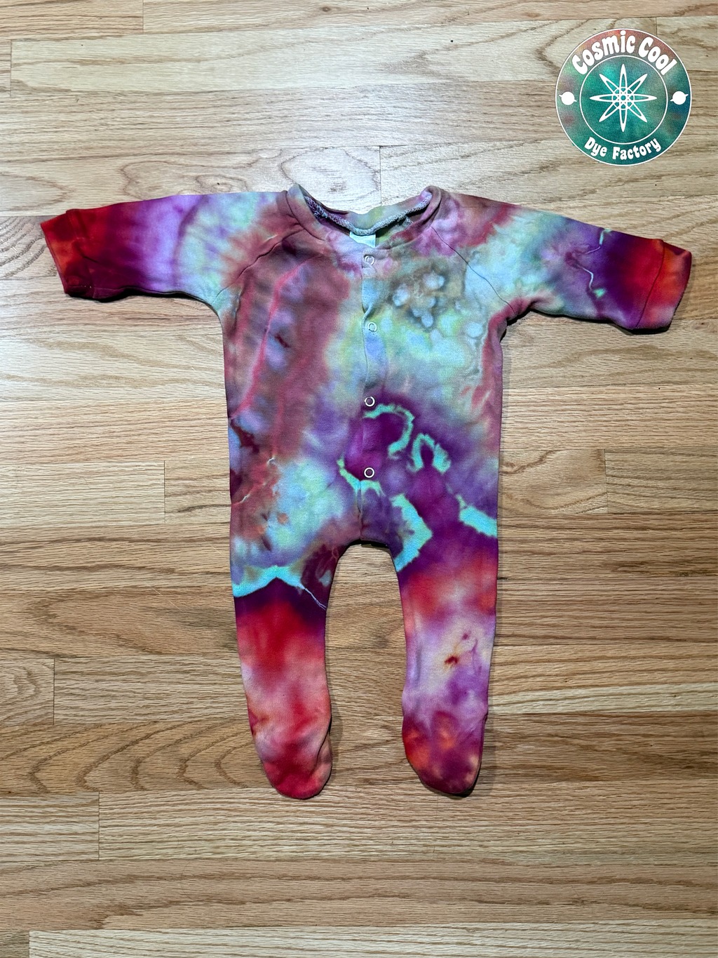 Cosmic Cadets: Magneteers - Premium Footed100% Cotton Ice Dye Onesie (Size 3-6 Month)
