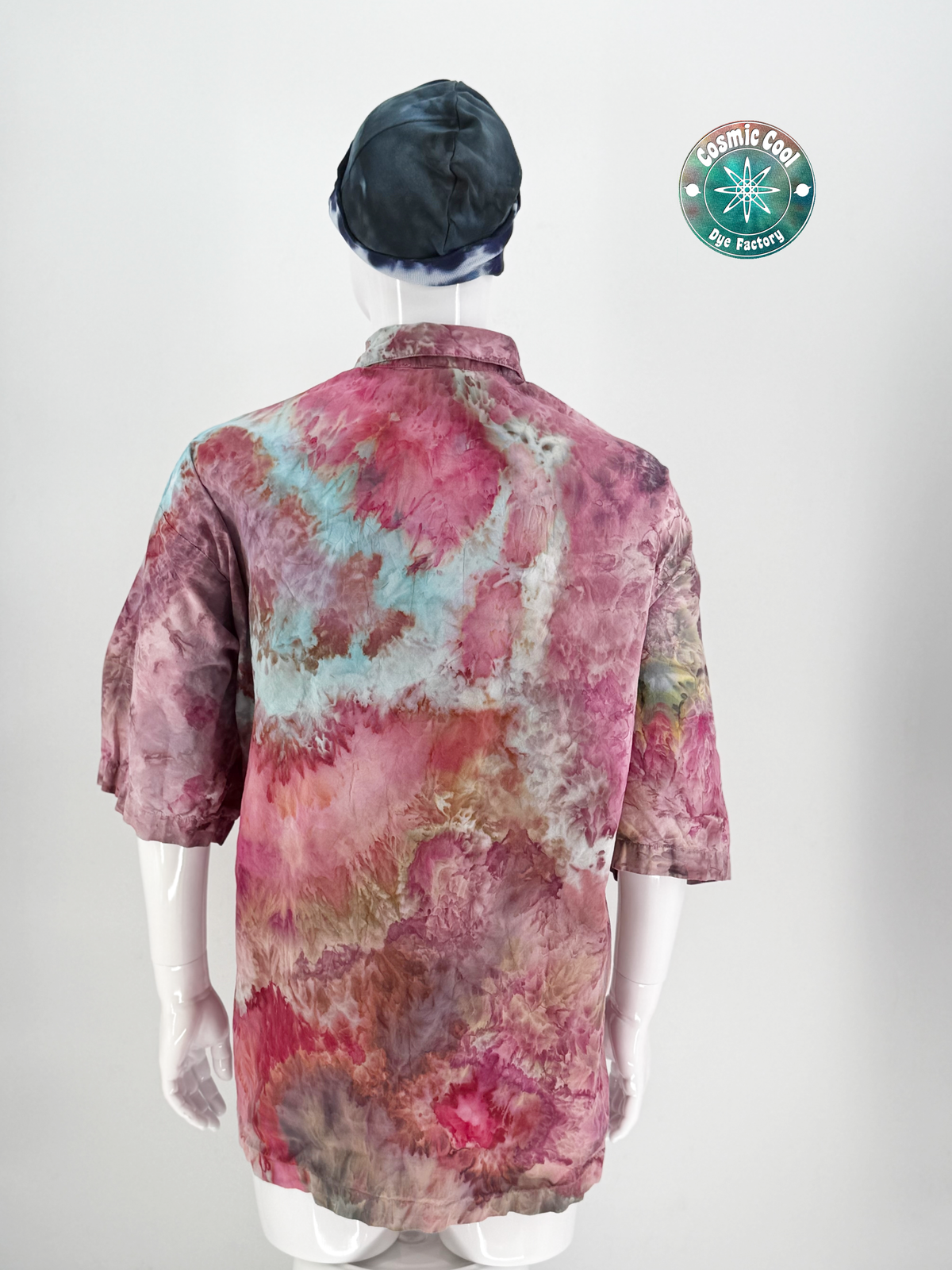 Cosmic Artesian Ice Dye Short Sleeve Island Style Cosmic Camp Shirt (Size 2XL) - 100% Cotton