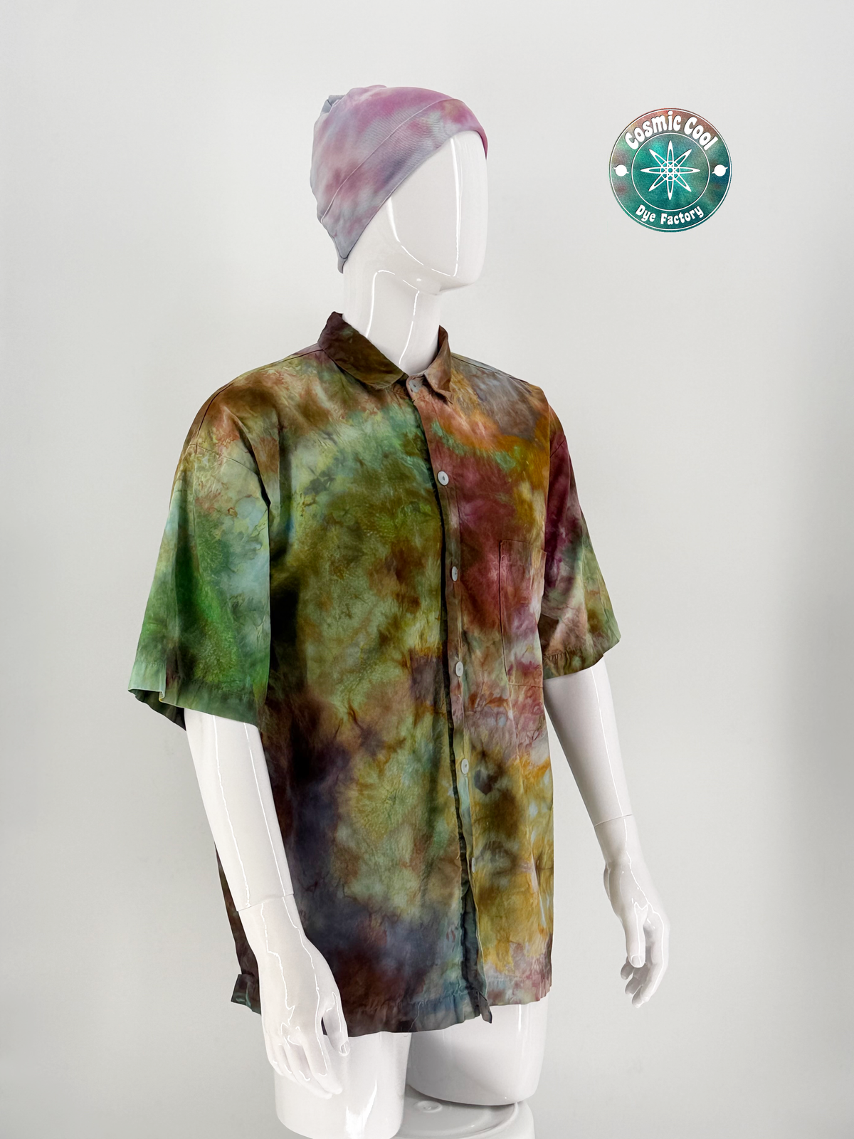 Cosmic Island Style Short Sleeve Camp Shirt (Size Large) 100% Cotton