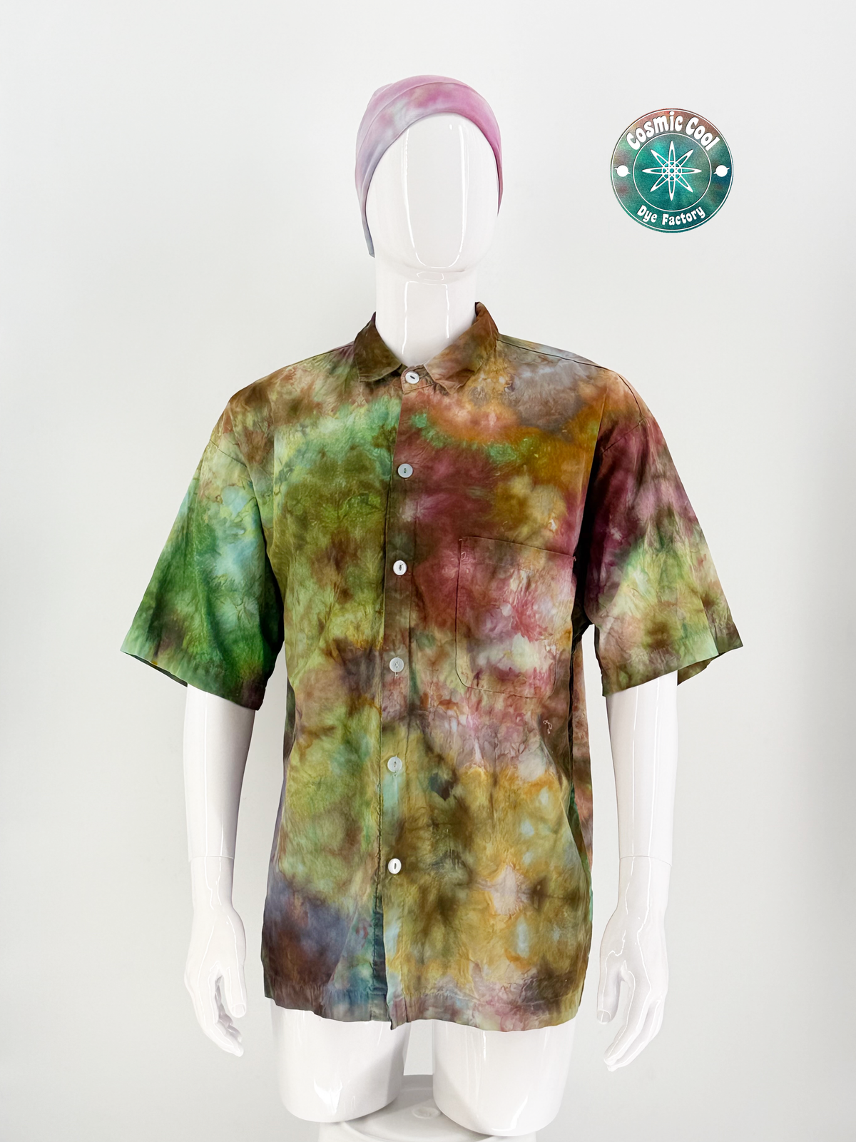 Cosmic Island Style Short Sleeve Camp Shirt (Size Large) 100% Cotton