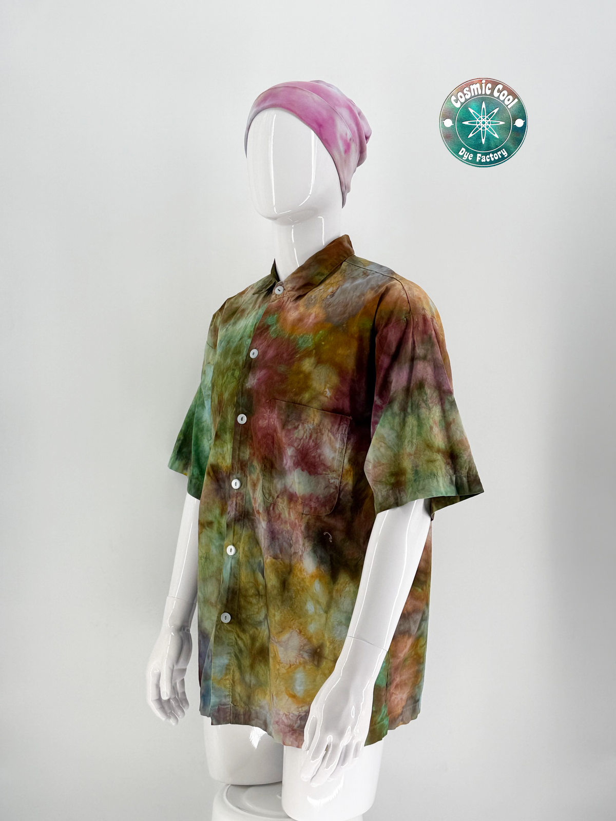 Cosmic Island Style Short Sleeve Camp Shirt (Size Large) 100% Cotton