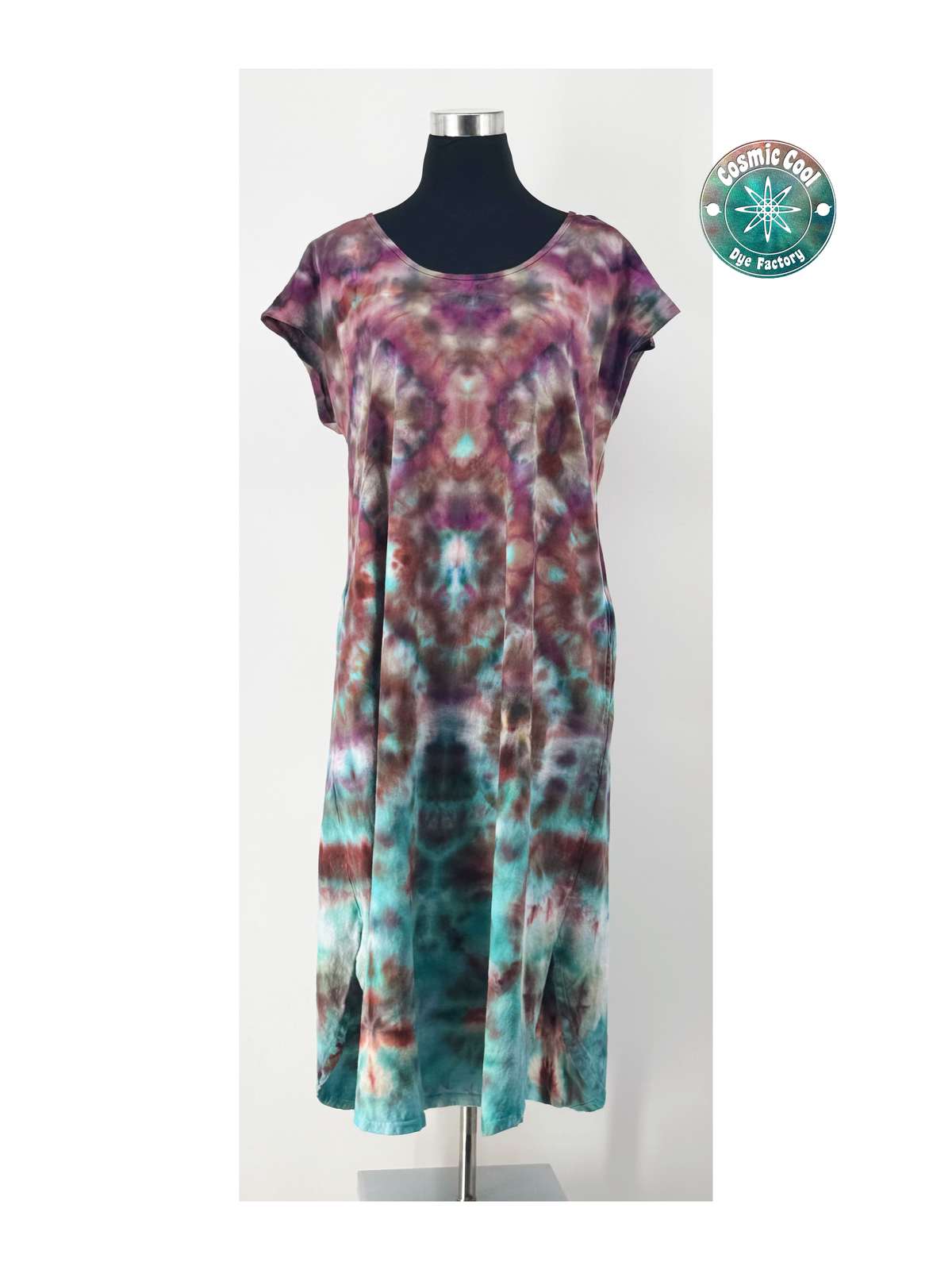 Cosmic Artisan T-Shirt Dress & Cover-Up (Size XL) - 100% Cotton