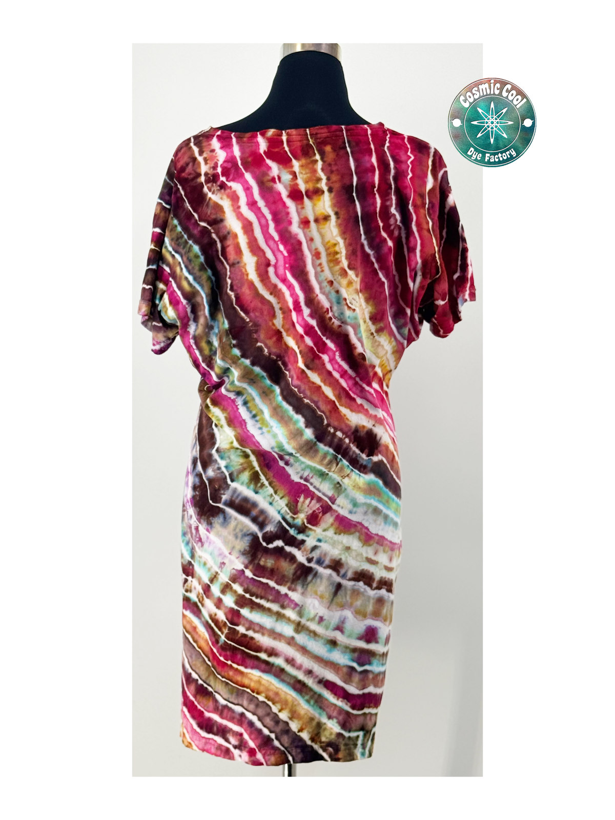 Cosmic Ice Dye Artisan T-Shirt Dress & Cover-Up (Size XL) - 100% Cotton