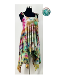 Cosmic Ice Dye Boho Festival Dress (Size Large) - 100% Rayon