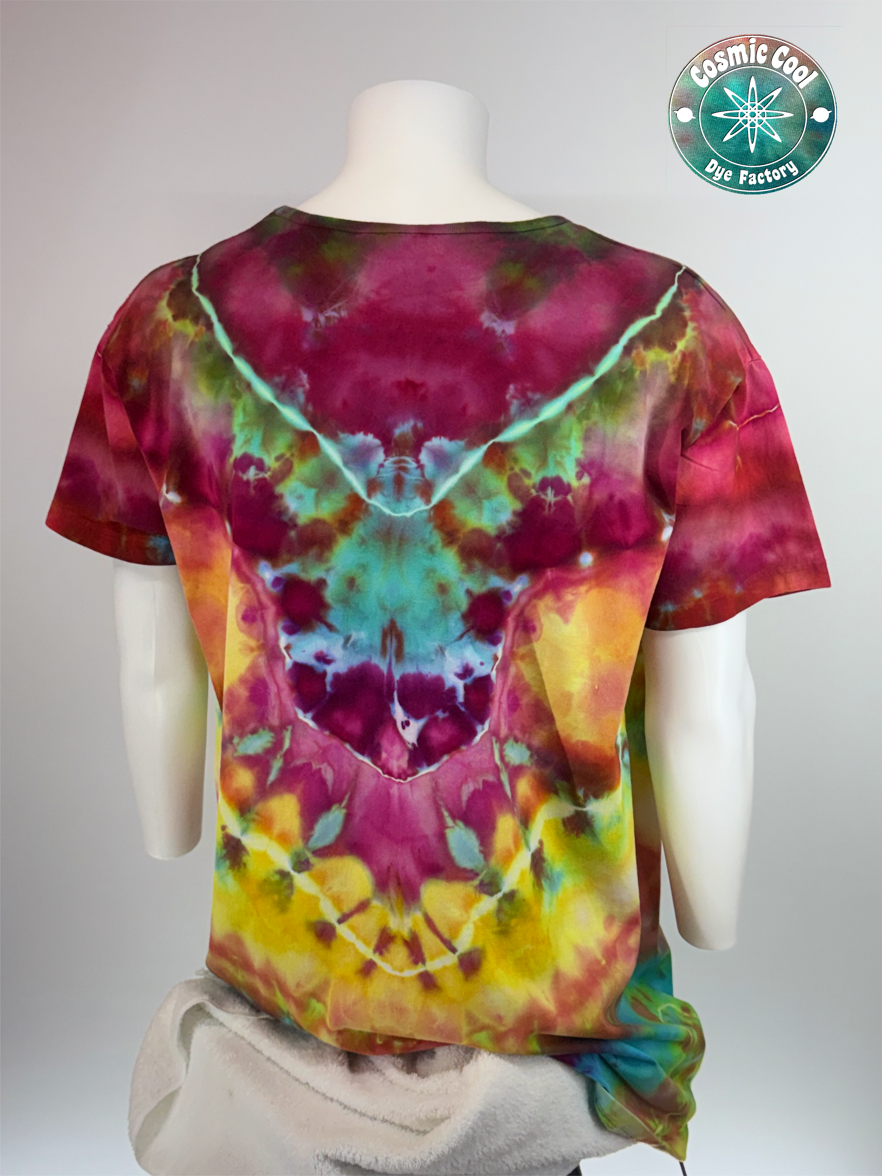 Psychedelic Ice-Dyed T-Shirt Dress 100% Cotton