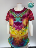Psychedelic Ice-Dyed T-Shirt Dress 100% Cotton