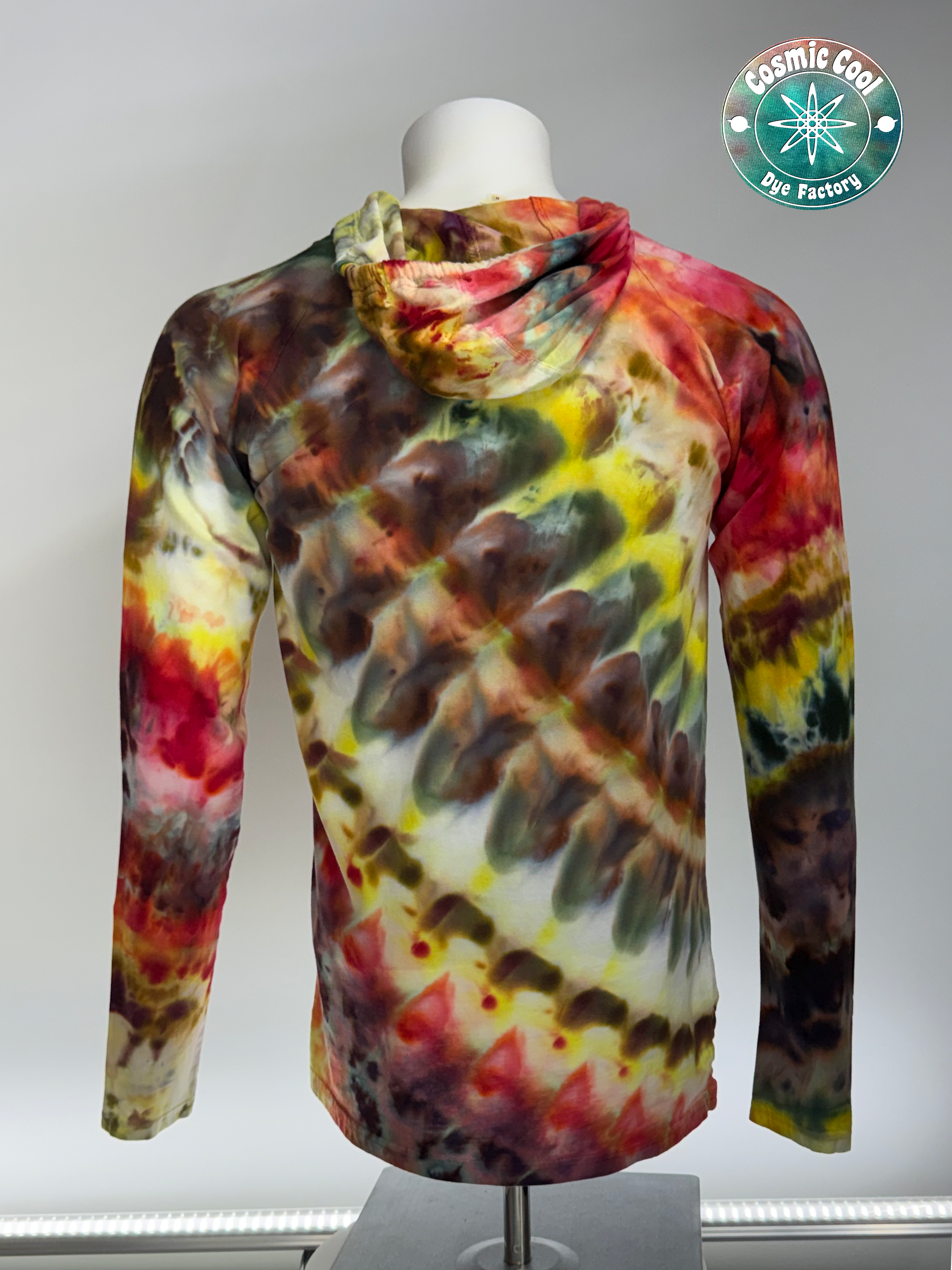Cosmic Raglan Ice Dye Lightweight Hoodie 100% Cotton • (Size Medium)