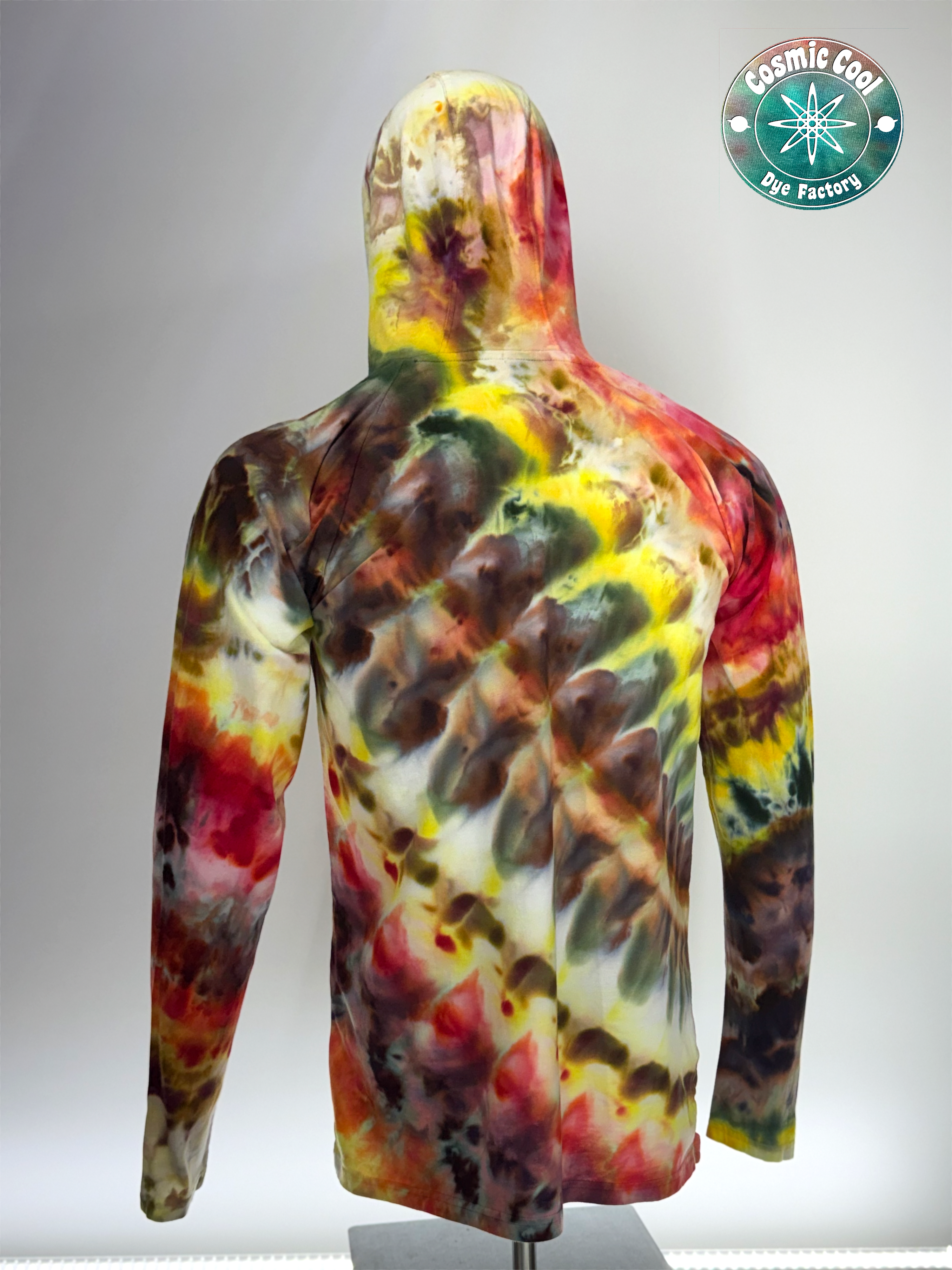 Cosmic Raglan Ice Dye Lightweight Hoodie 100% Cotton • (Size Medium)