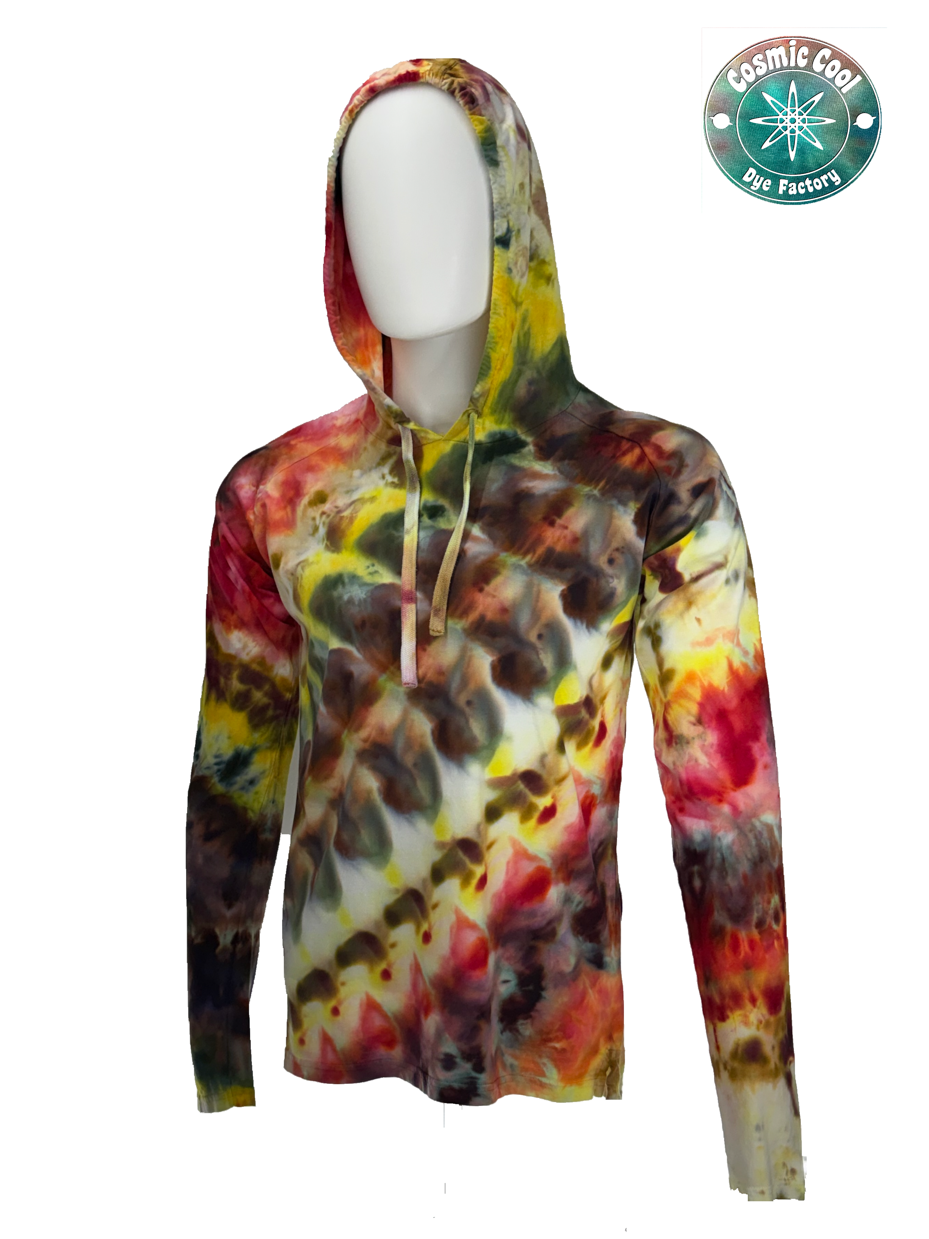 Cosmic Raglan Ice Dye Lightweight Hoodie 100% Cotton • (Size Medium)