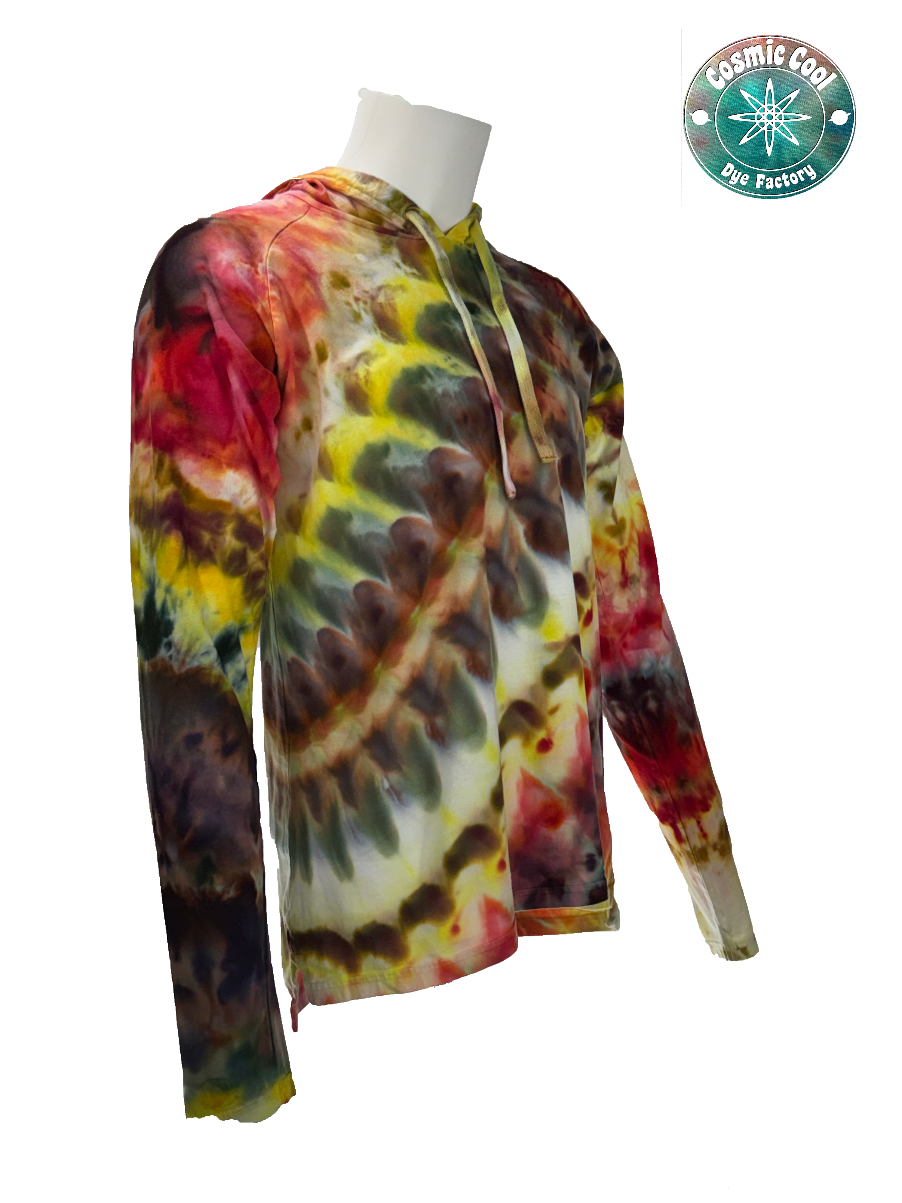 Cosmic Raglan Ice Dye Lightweight Hoodie 100% Cotton • (Size Medium)