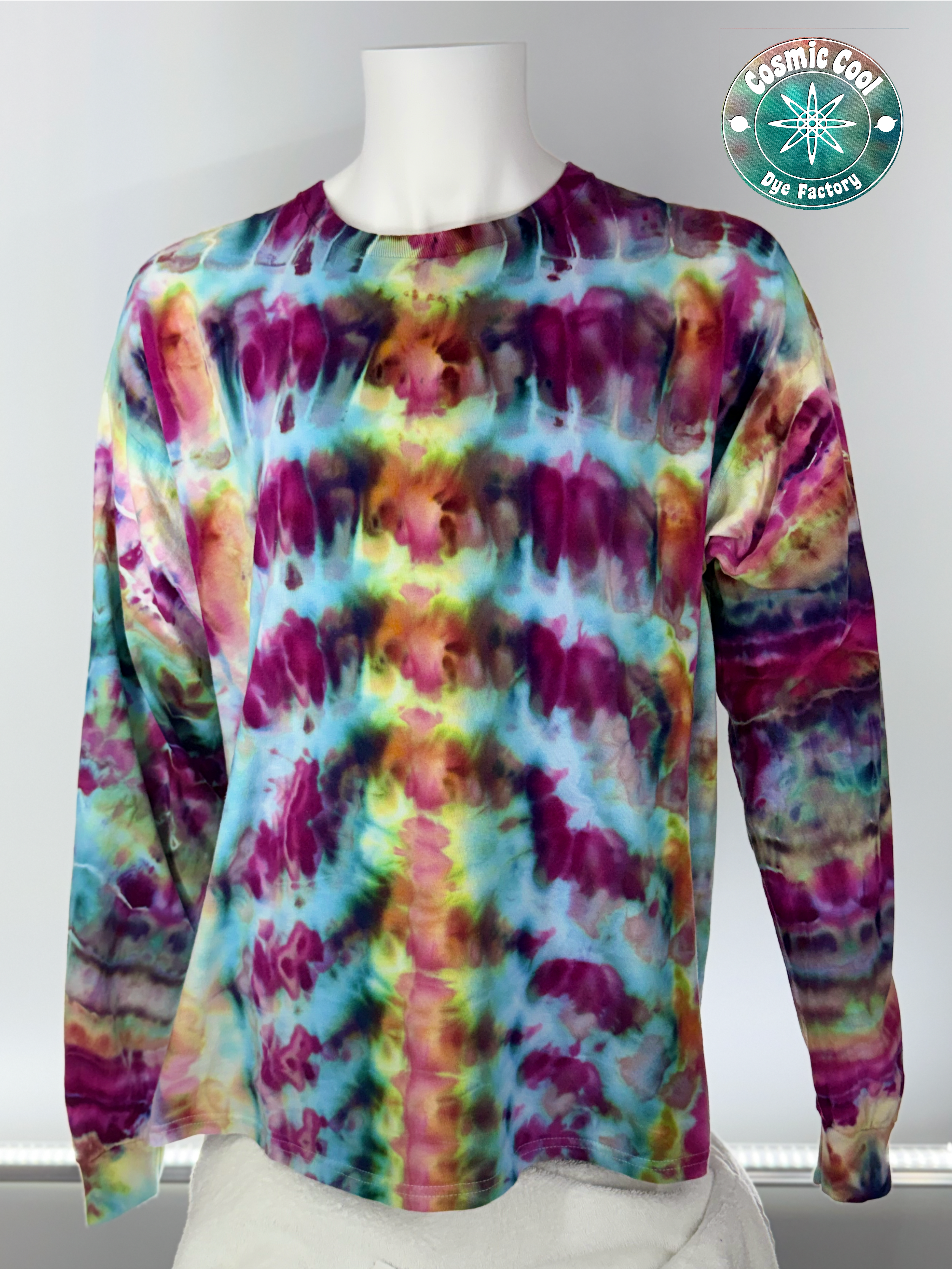 Ice Dye Long Sleeve Tee Shirt 100% Cotton (Size 2XL)