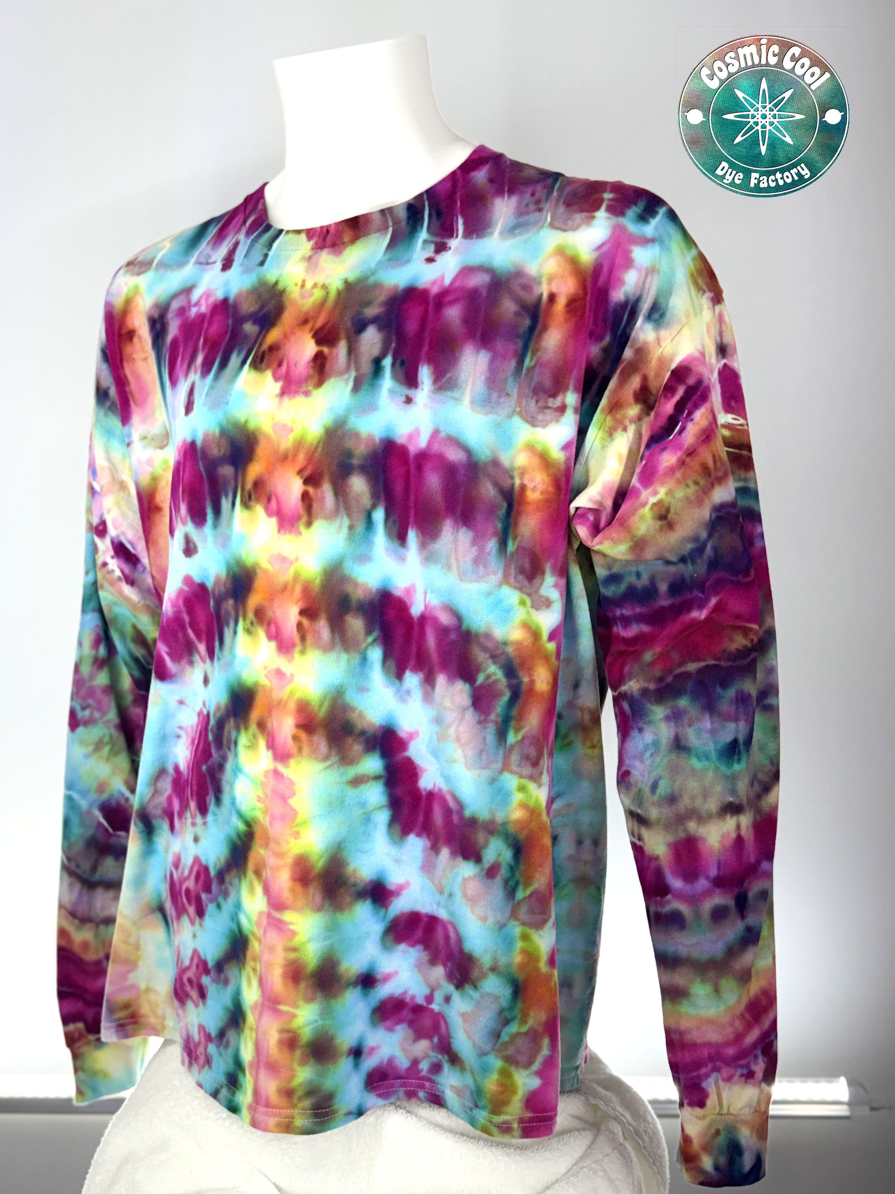 Ice Dye Long Sleeve Tee Shirt 100% Cotton (Size 2XL)