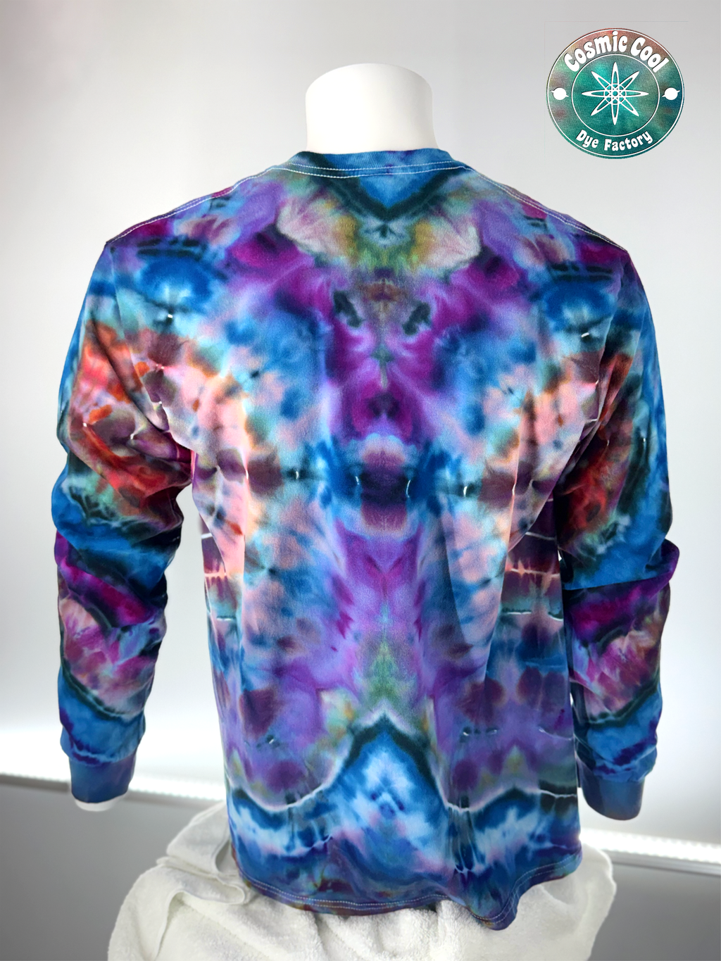 Ice Dye Long Sleeve Tee Shirt 100% Cotton (Size Large)