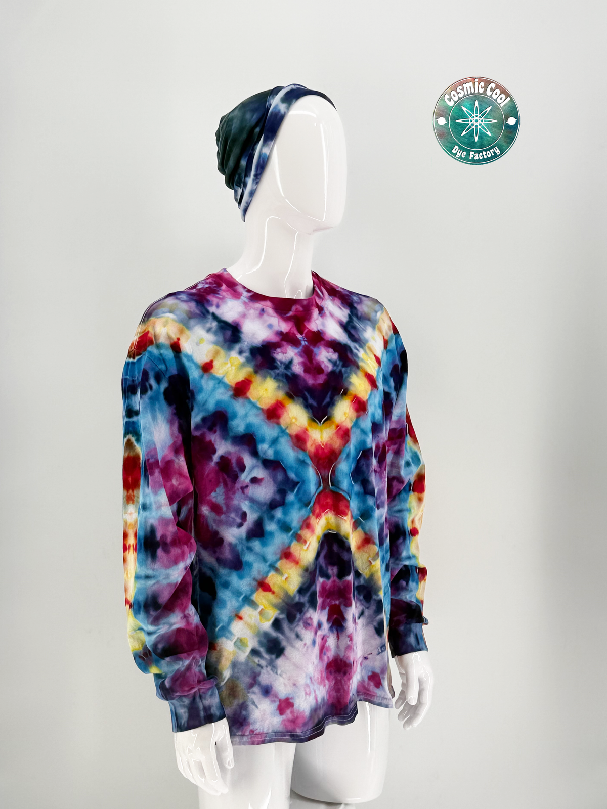 Cosmic Ice Dye Long Sleeve Artisan Tee (Size XL) - 100% Cotton