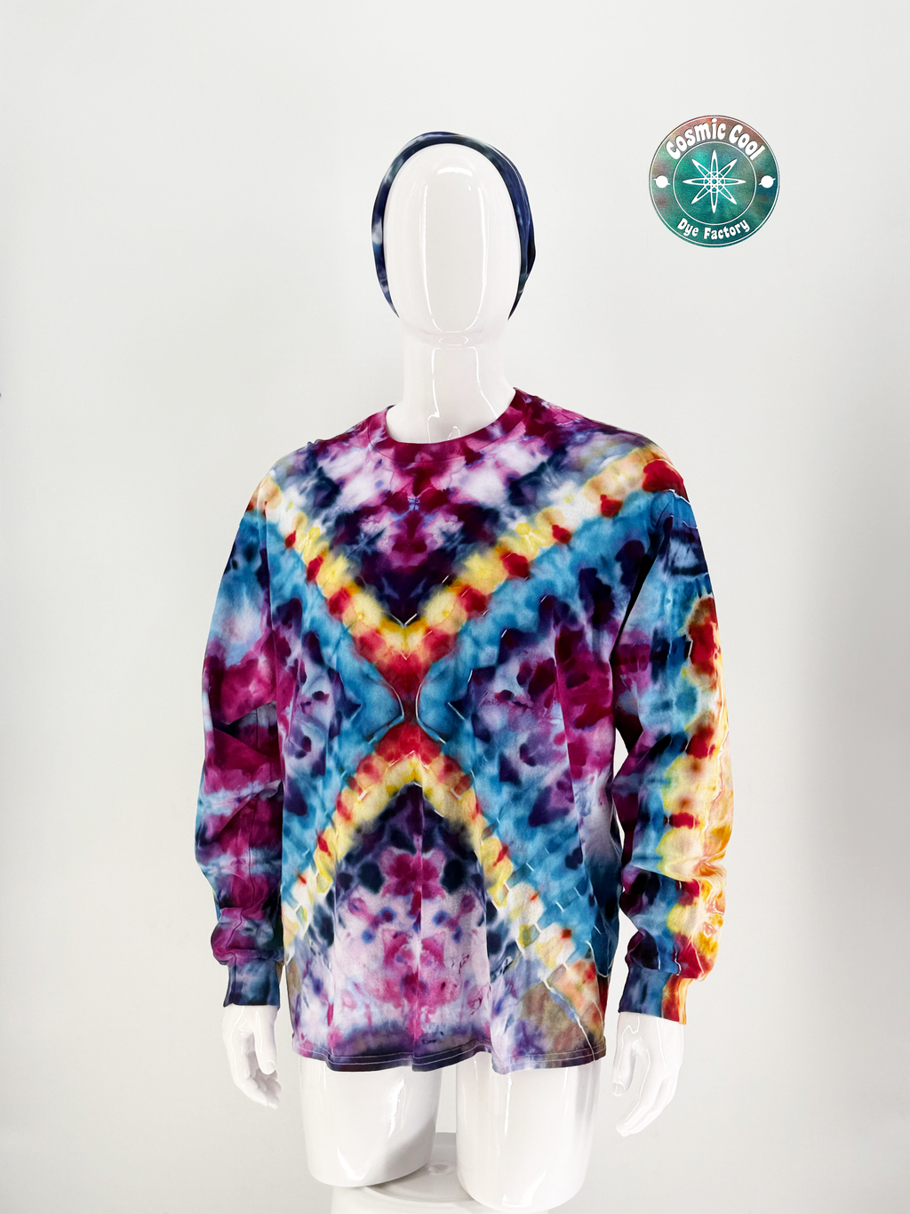 Cosmic Ice Dye Long Sleeve Artisan Tee (Size XL) - 100% Cotton