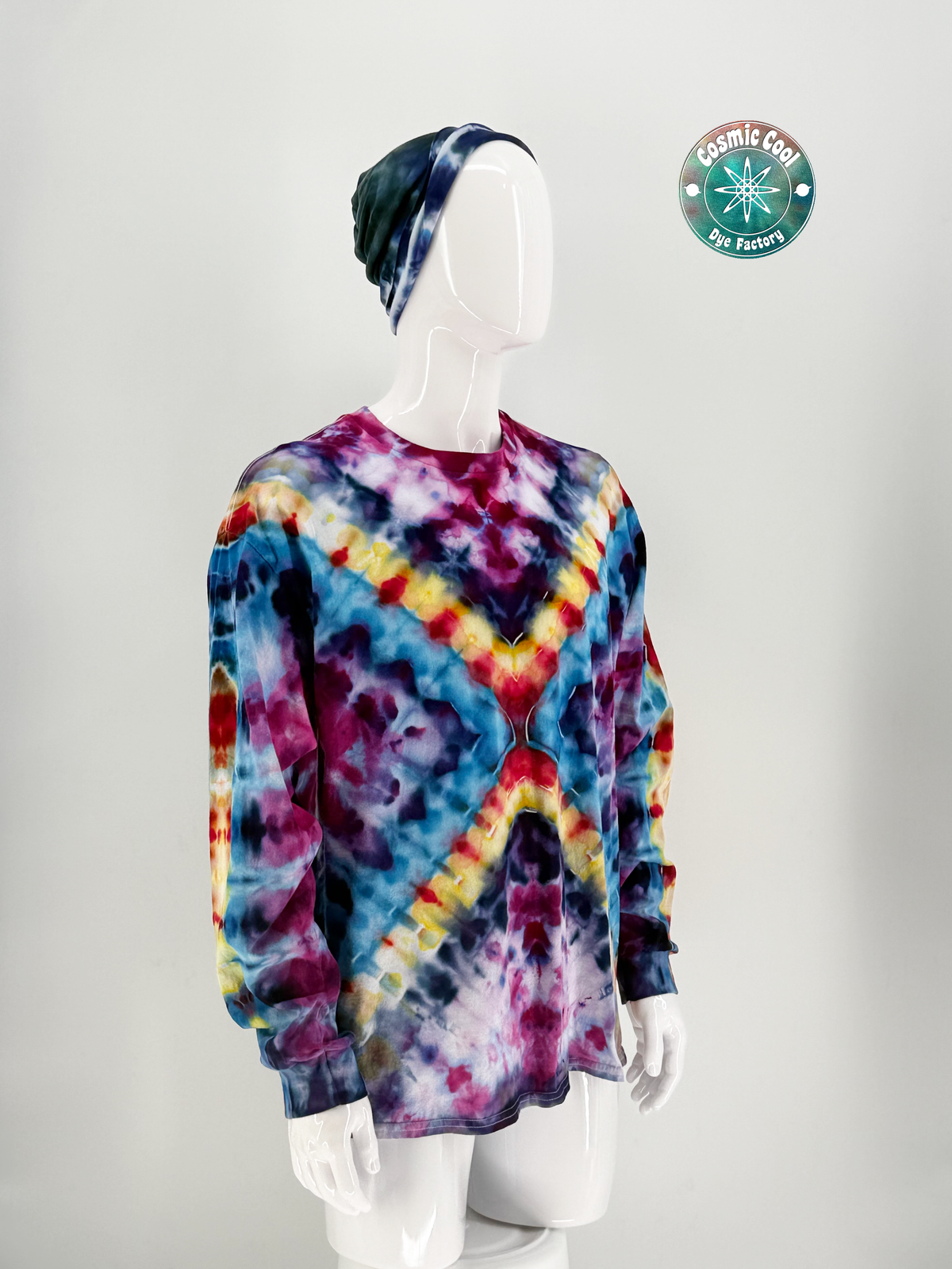 Cosmic Ice Dye Long Sleeve Artisan Tee (Size XL) - 100% Cotton