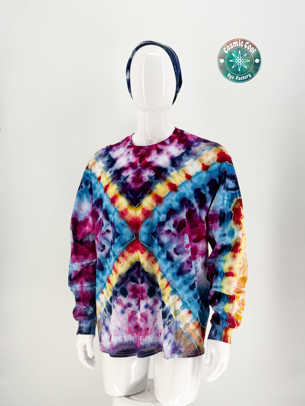 Cosmic Ice Dye Long Sleeve Artisan Tee (Size XL) - 100% Cotton