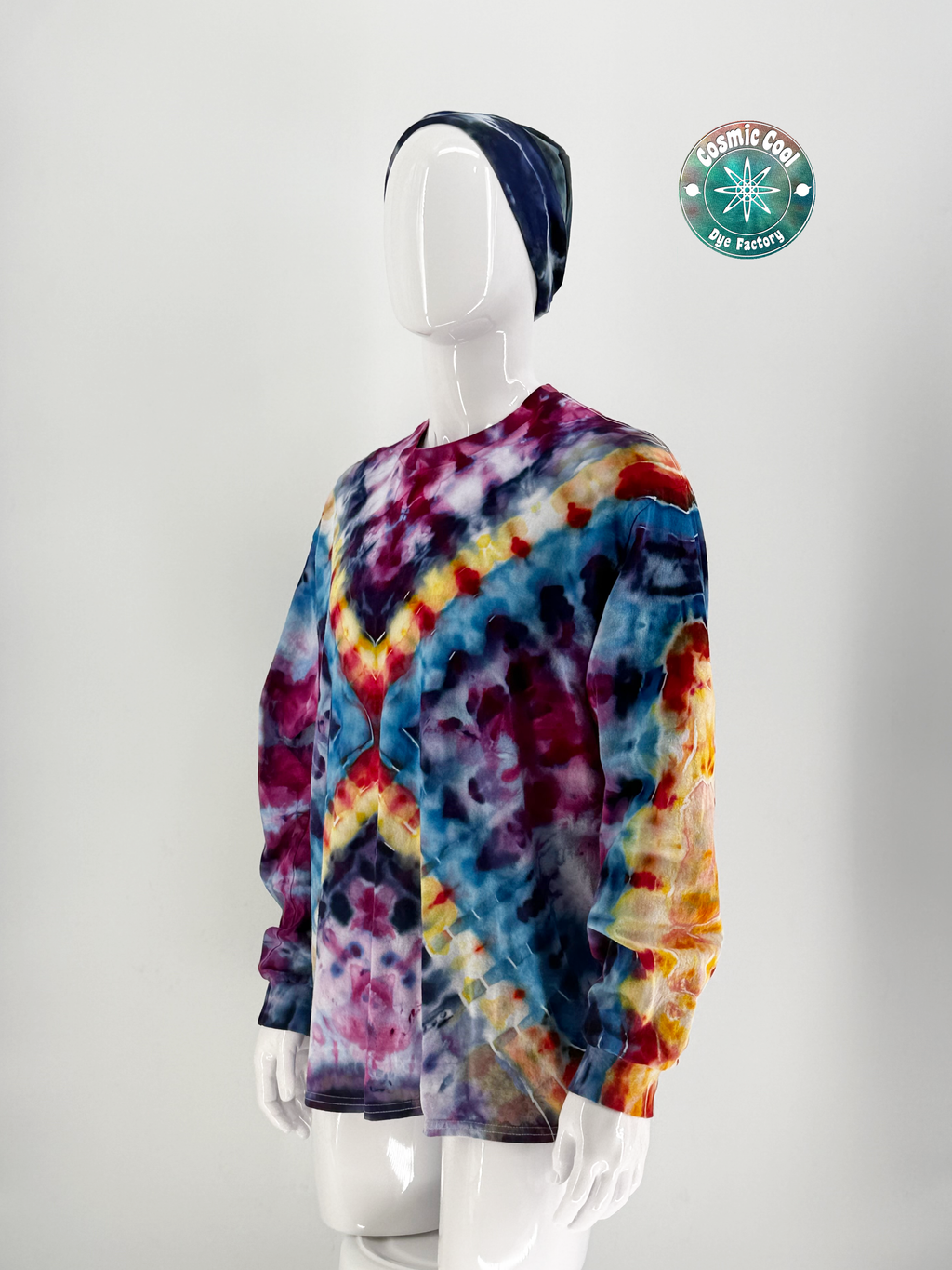 Cosmic Ice Dye Long Sleeve Artisan Tee (Size XL) - 100% Cotton
