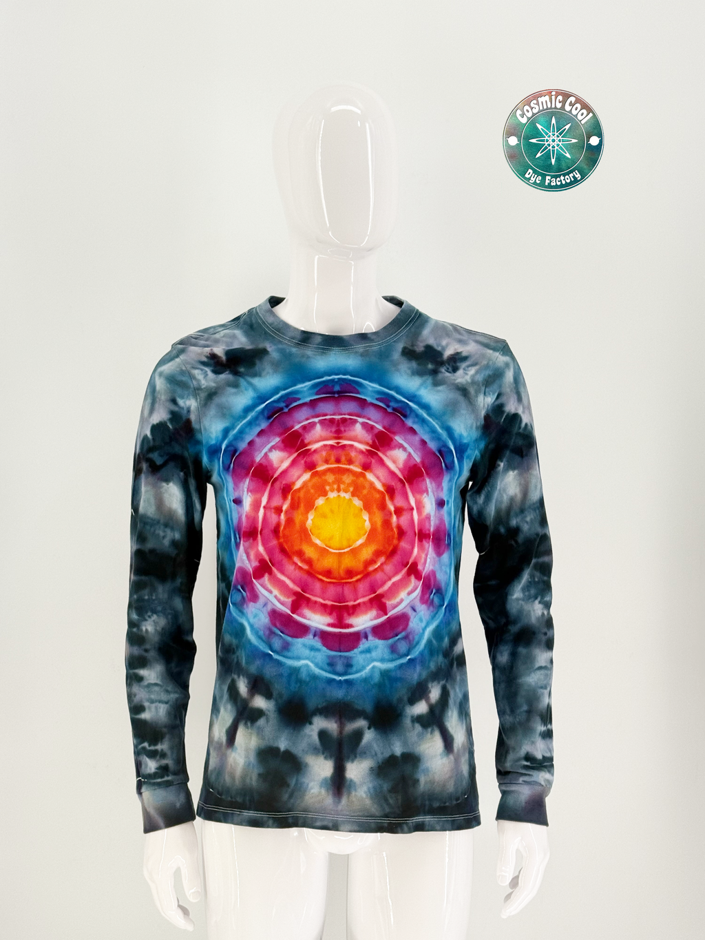 Cosmic Ice Dye Long Sleeve Artisan Tee (Size Medium) - 100% Cotton