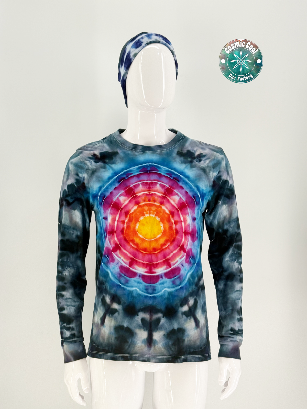 Cosmic Ice Dye Long Sleeve Artisan Tee (Size Medium) - 100% Cotton