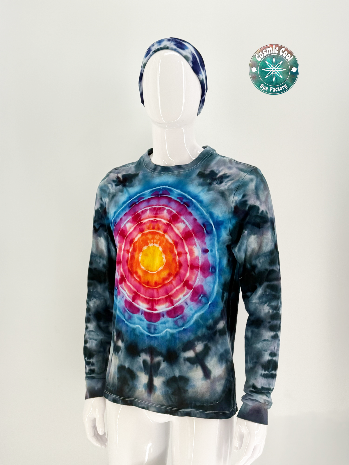 Cosmic Ice Dye Long Sleeve Artisan Tee (Size Medium) - 100% Cotton