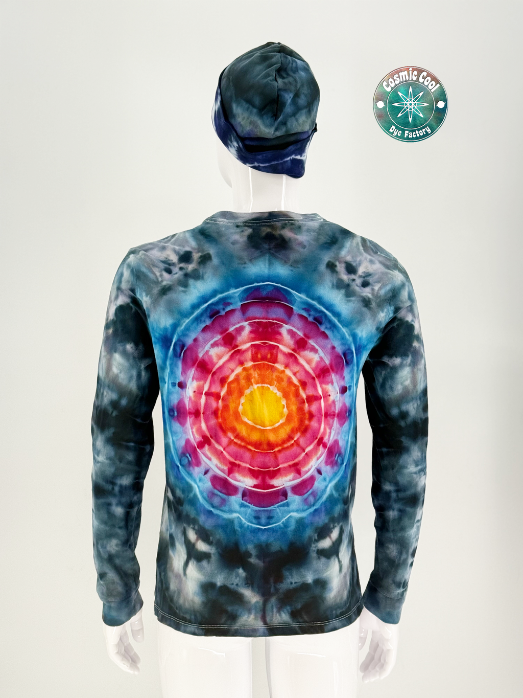 Cosmic Ice Dye Long Sleeve Artisan Tee (Size Medium) - 100% Cotton