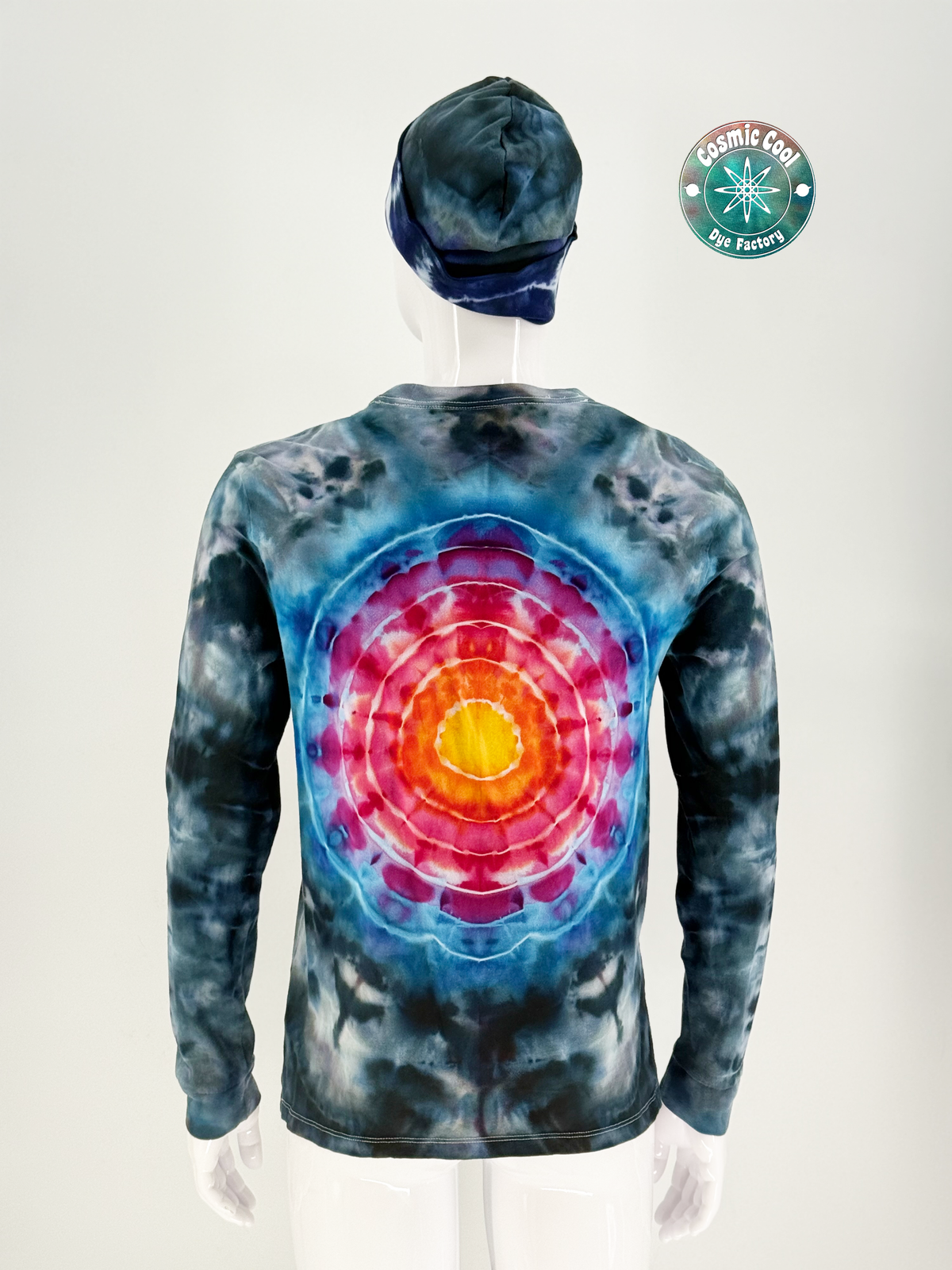 Cosmic Ice Dye Long Sleeve Artisan Tee (Size Medium) - 100% Cotton