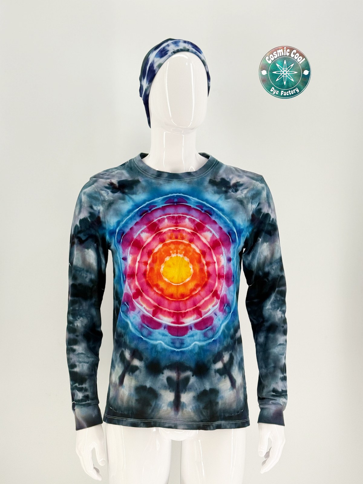 Cosmic Ice Dye Long Sleeve Artisan Tee (Size Medium) - 100% Cotton