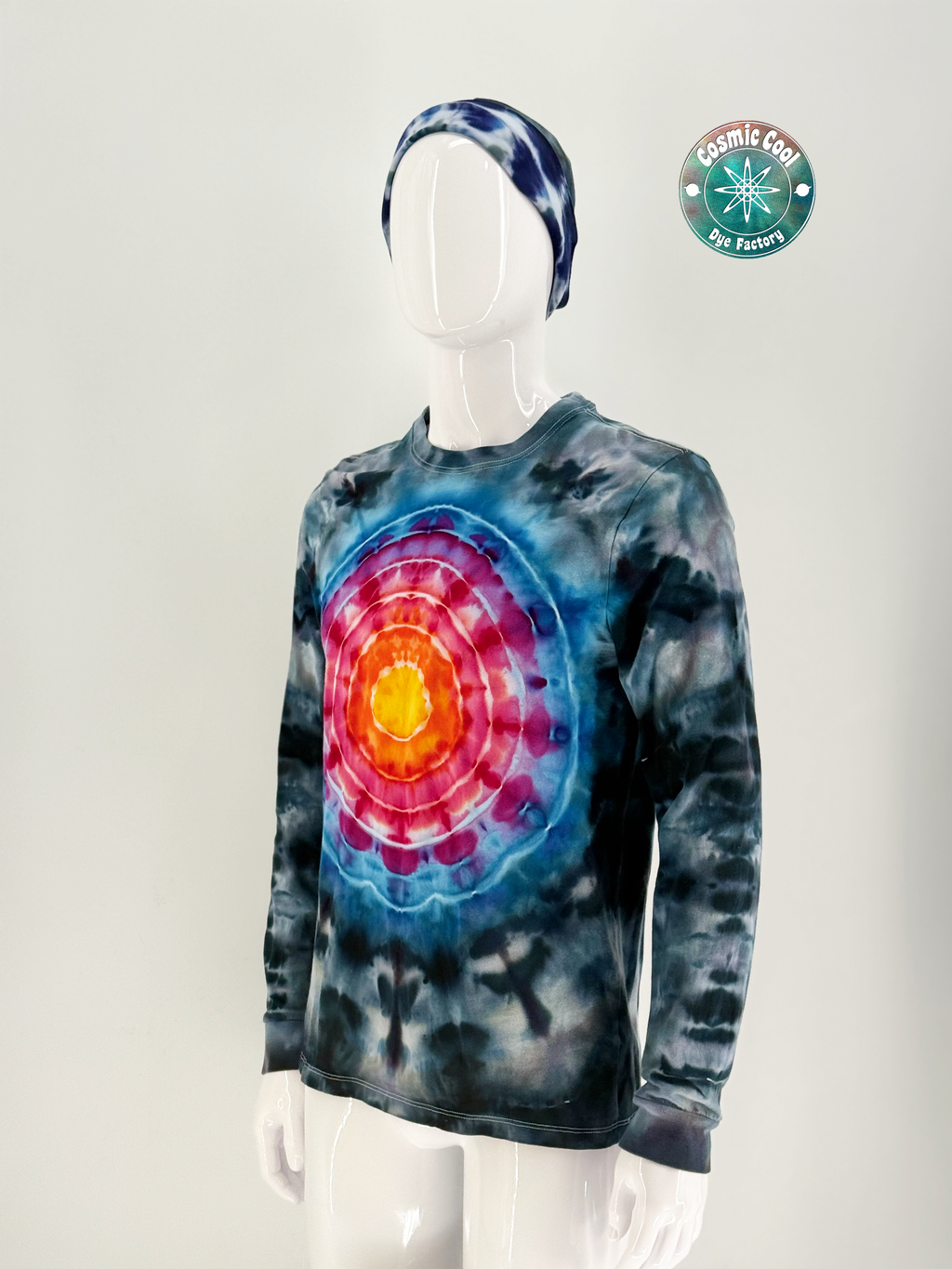 Cosmic Ice Dye Long Sleeve Artisan Tee (Size Medium) - 100% Cotton