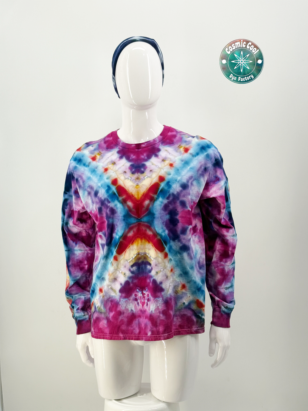 Cosmic Ice Dye Long Sleeve Artisan Tee (Size XL) - 100% Cotton