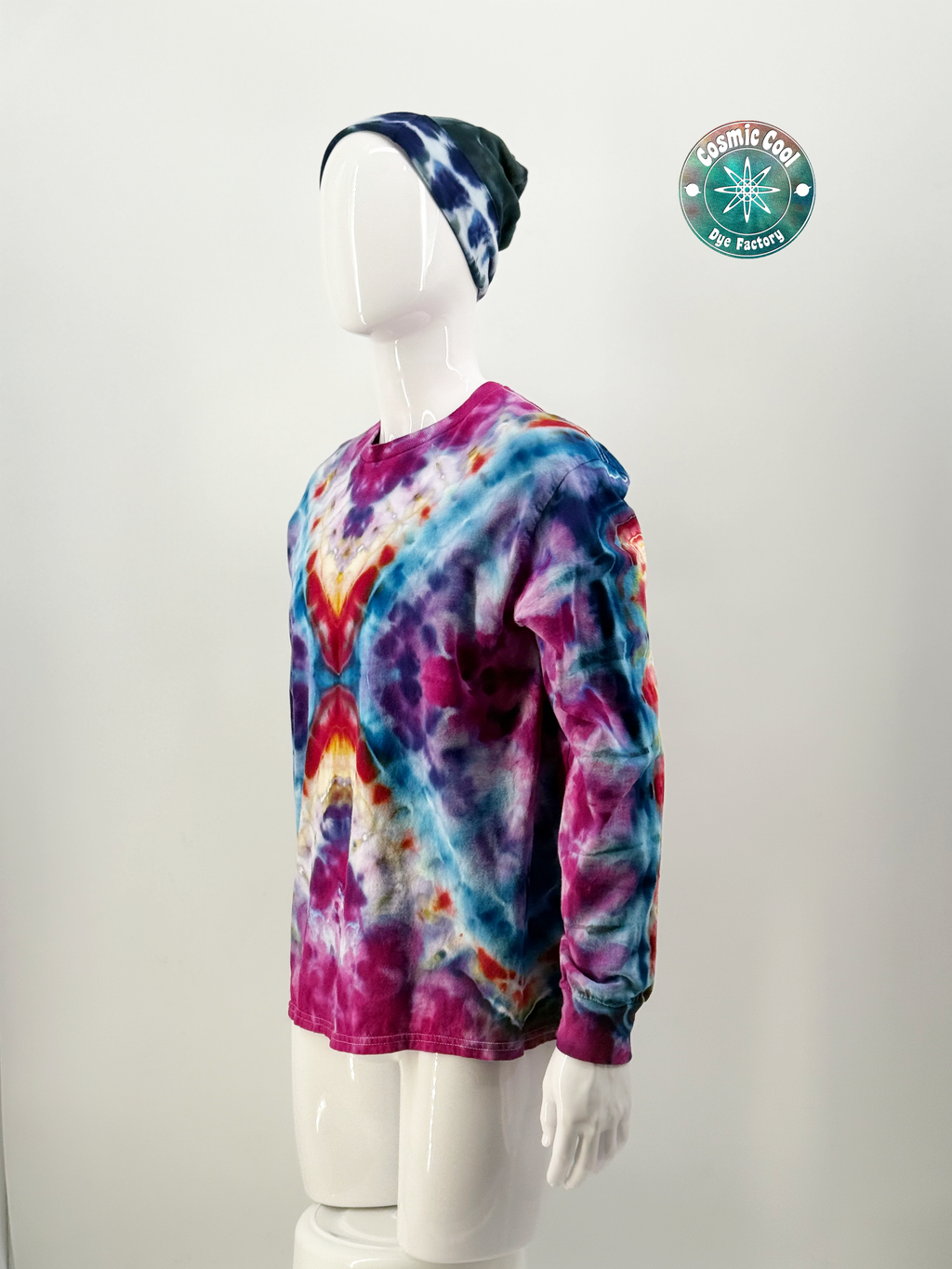 Cosmic Ice Dye Long Sleeve Artisan Tee (Size XL) - 100% Cotton