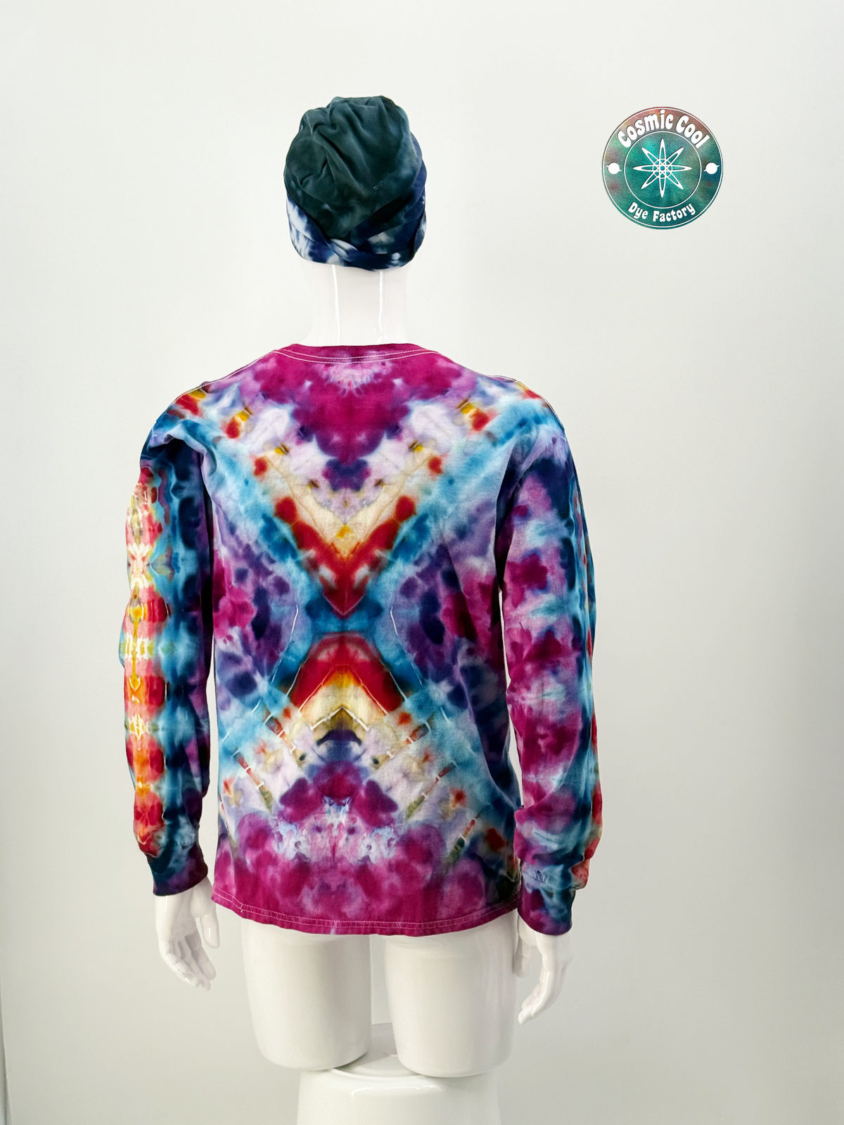 Cosmic Ice Dye Long Sleeve Artisan Tee (Size XL) - 100% Cotton