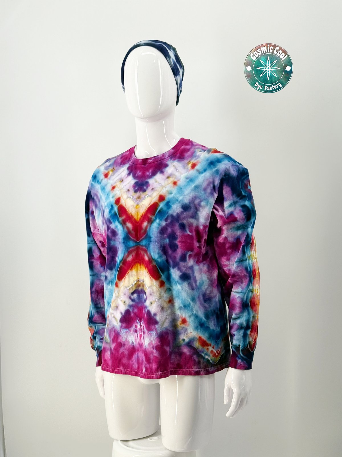 Cosmic Ice Dye Long Sleeve Artisan Tee (Size XL) - 100% Cotton