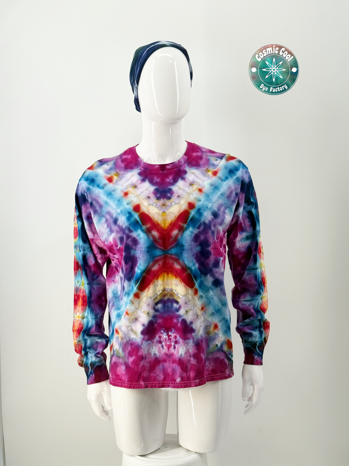 Cosmic Ice Dye Long Sleeve Artisan Tee (Size XL) - 100% Cotton