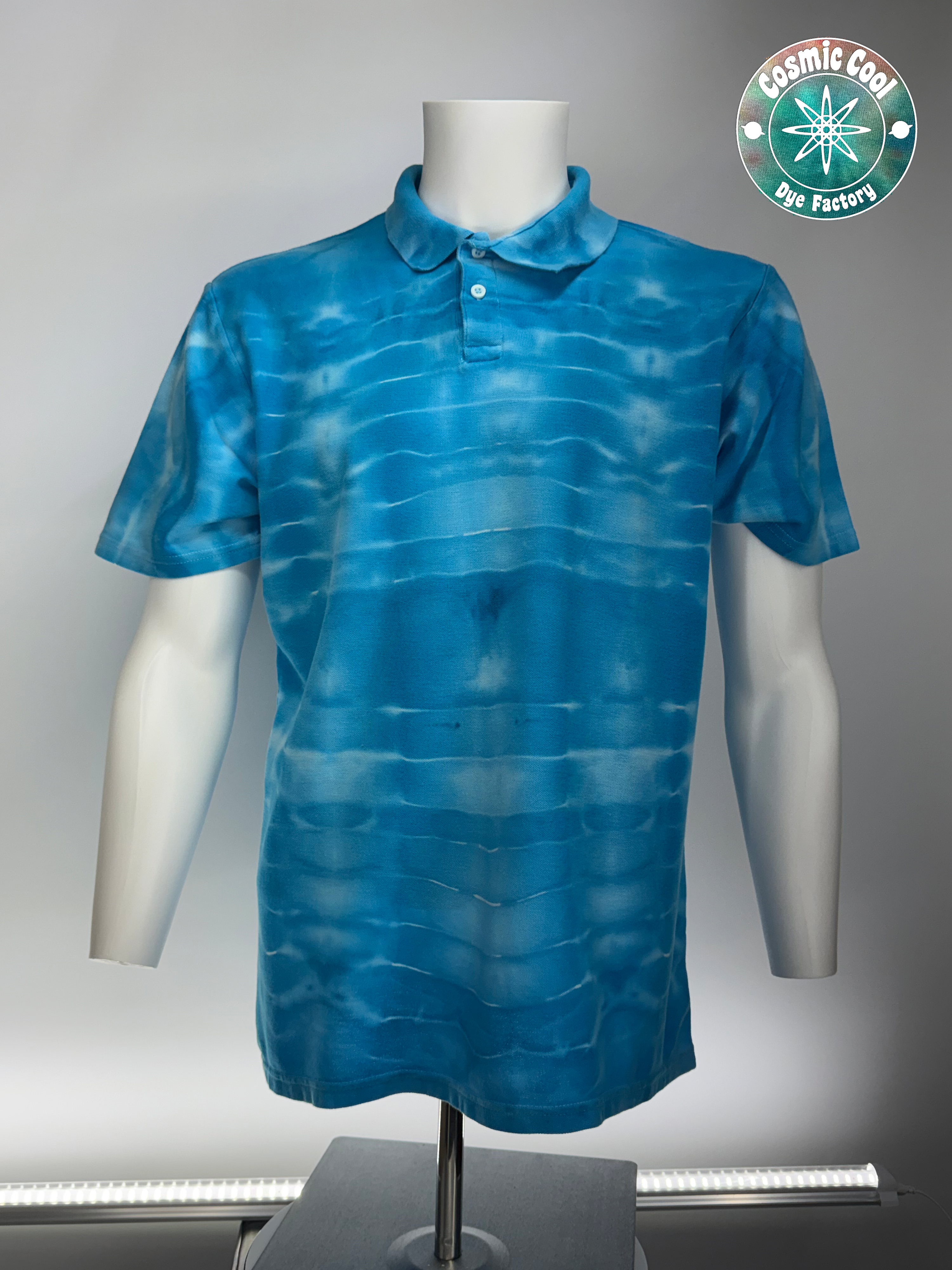 Cosmic Ice Dye Heritage Polo Shirt 100% Cotton (Size XL)