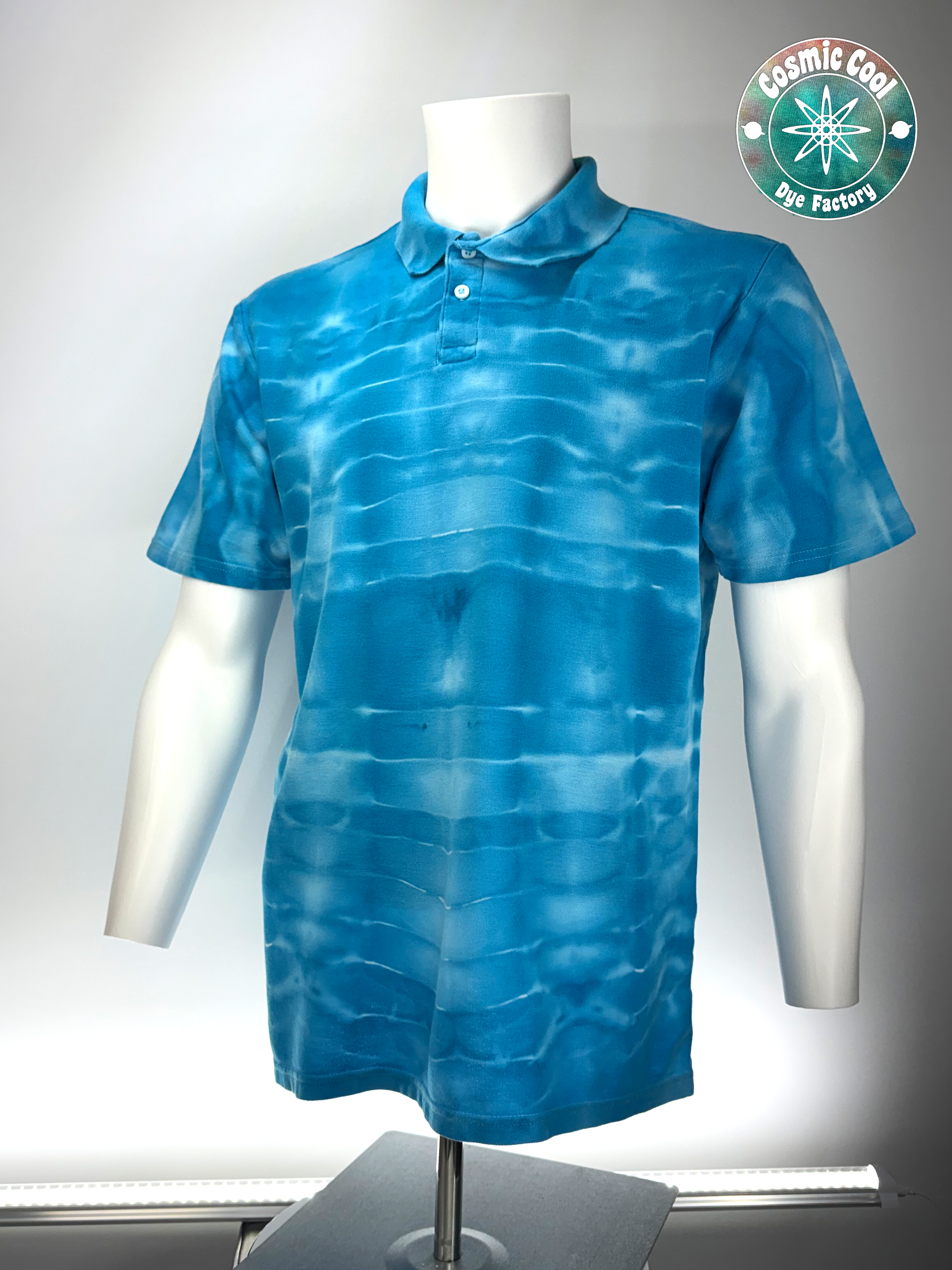 Cosmic Ice Dye Heritage Polo Shirt 100% Cotton (Size XL)