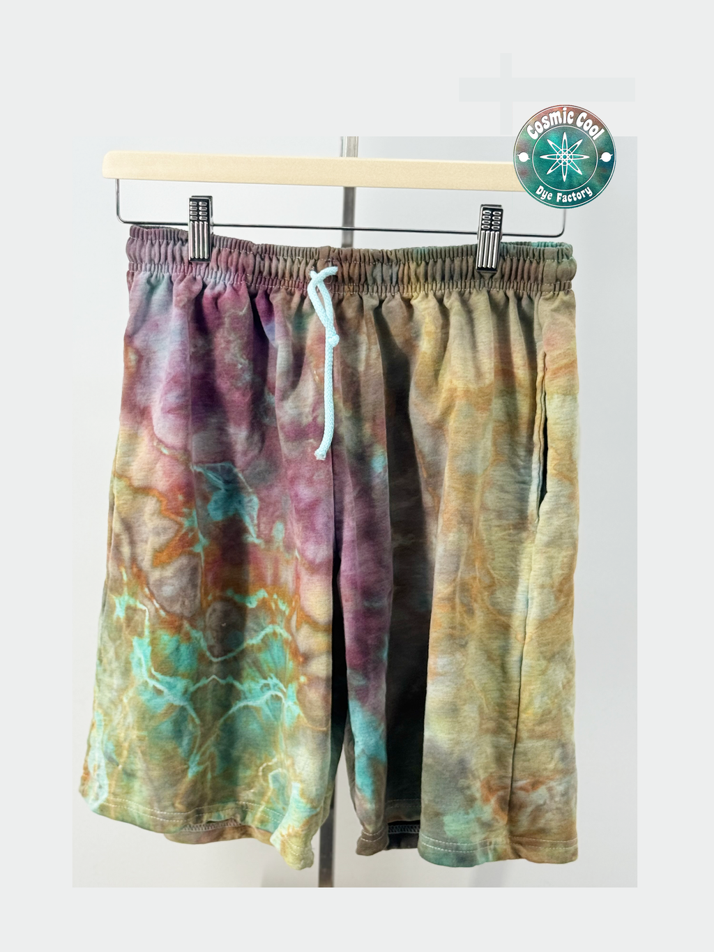 Ice Dyed Cosmic Lounge Shorts - One Size Fits Many - 100% Cotton