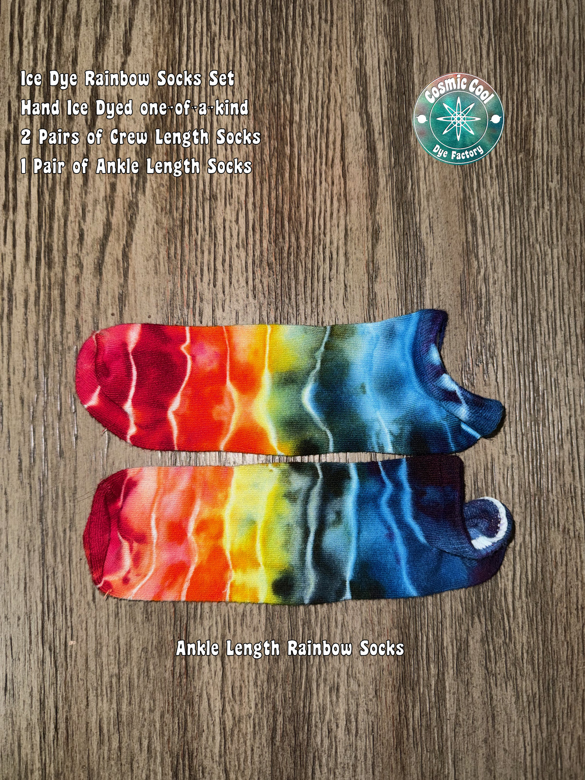 Cosmic Artisan Rainbow Ice Dye Sock Bundle (3-Pair Set)