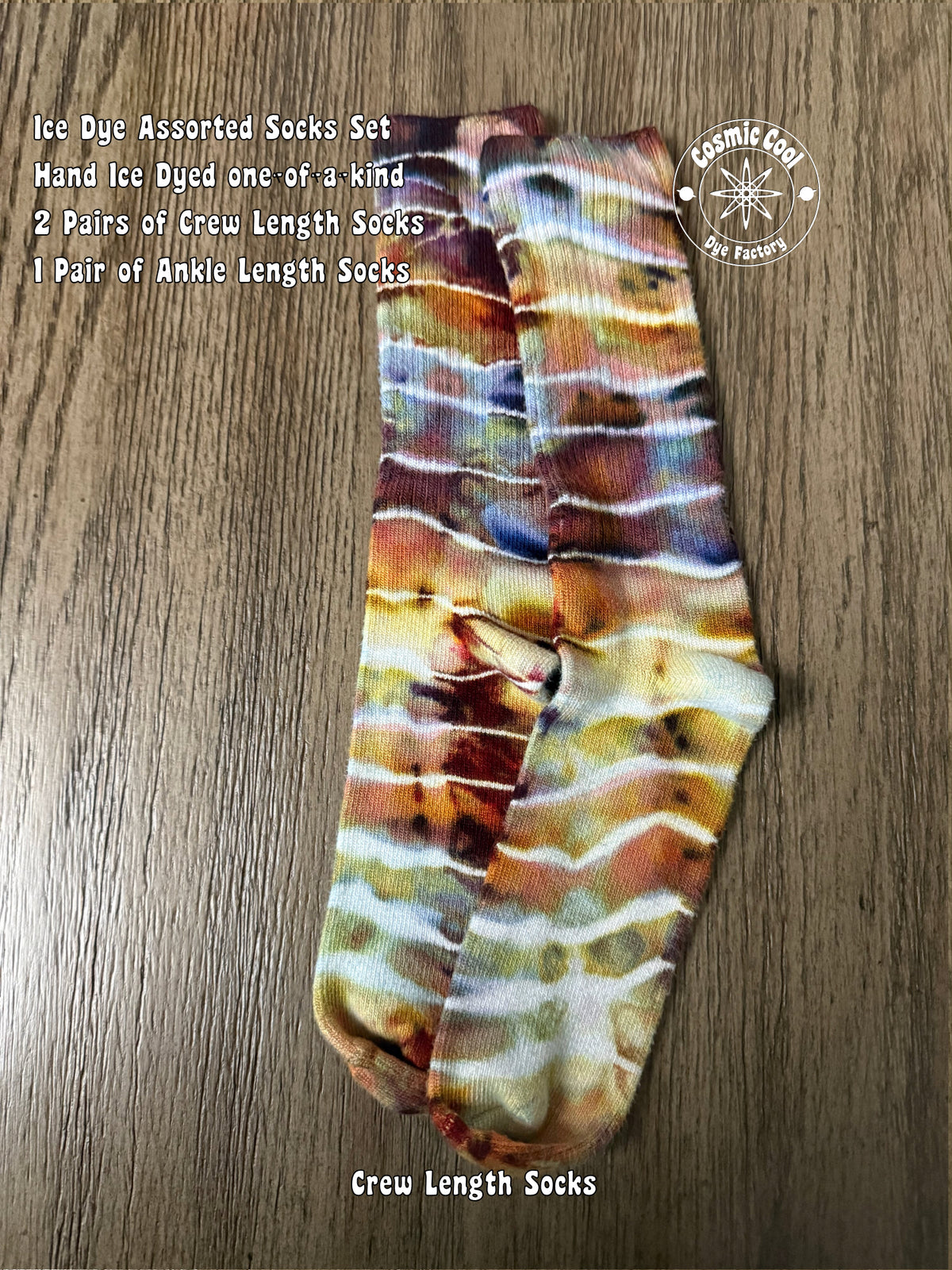 Cosmic Artisan Ice Dye Sock Bundle (3-Piece Assorted Set)