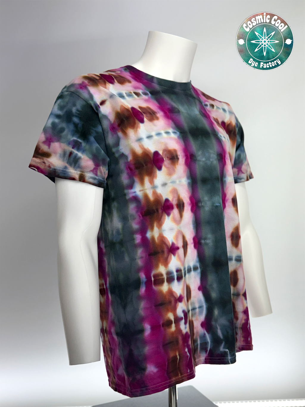 Short Sleeve Ice Dye Cosmic Tee Shirt 100% Cotton (Size L)