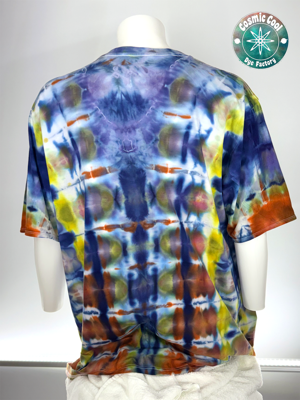 100% Cotton Cosmic Ice Dye V-Neck Tee Shirt (Size 5XL)
