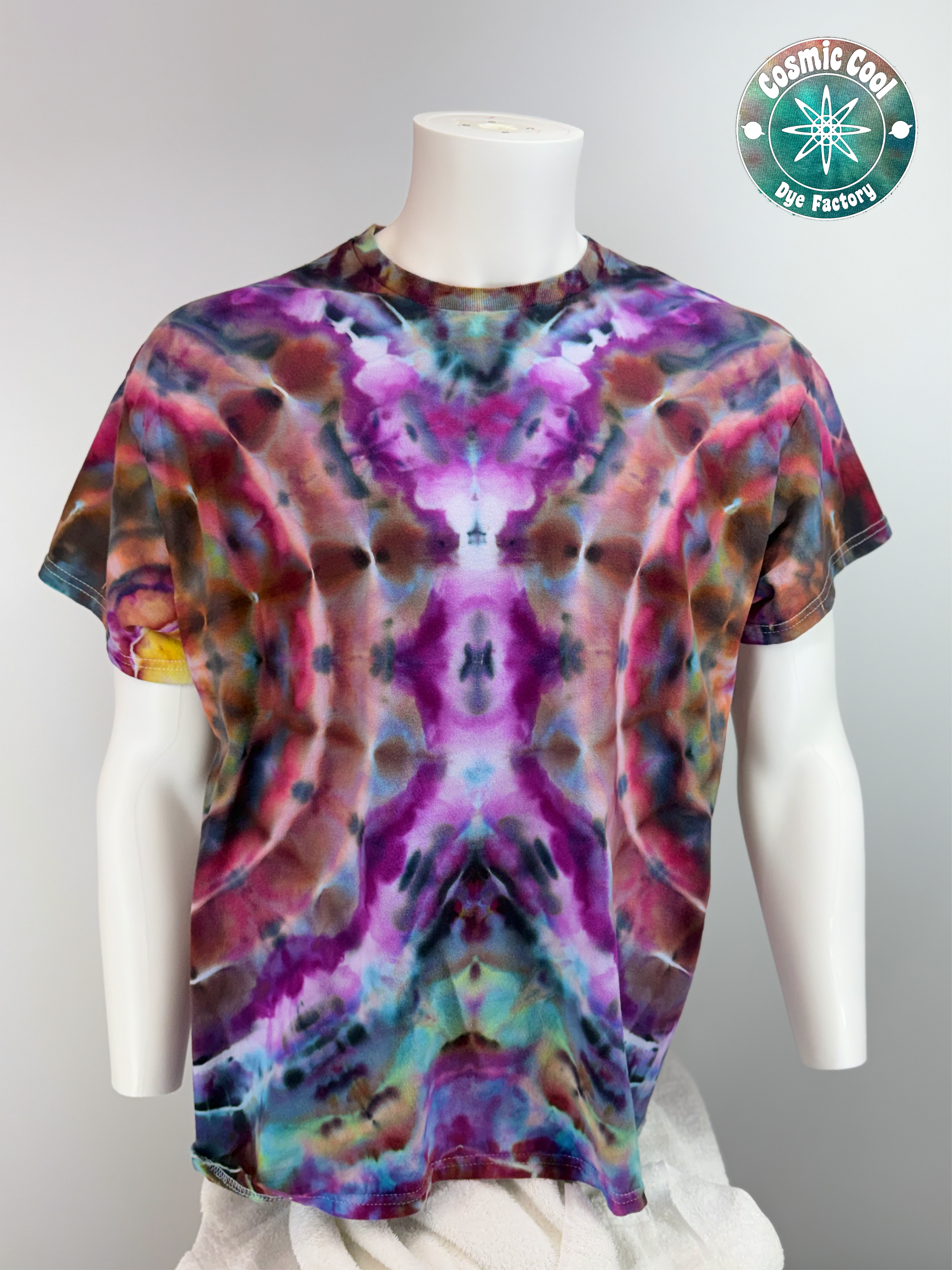 Two Moons at Euphoria Caverns - Short Sleeve Cosmic Ice Dye Tee (Size XL)