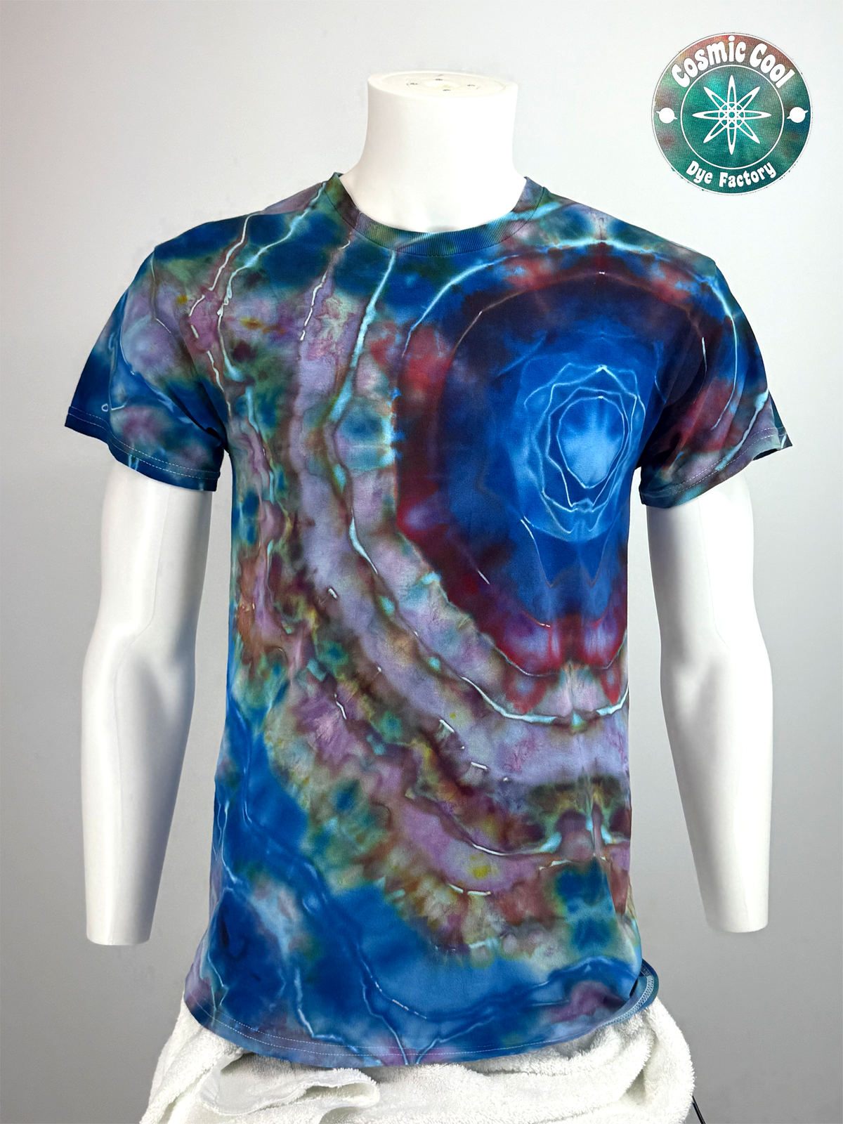 Short Sleeve Cosmic Ice Dye Tee Shirt 100% Cotton (Size M)