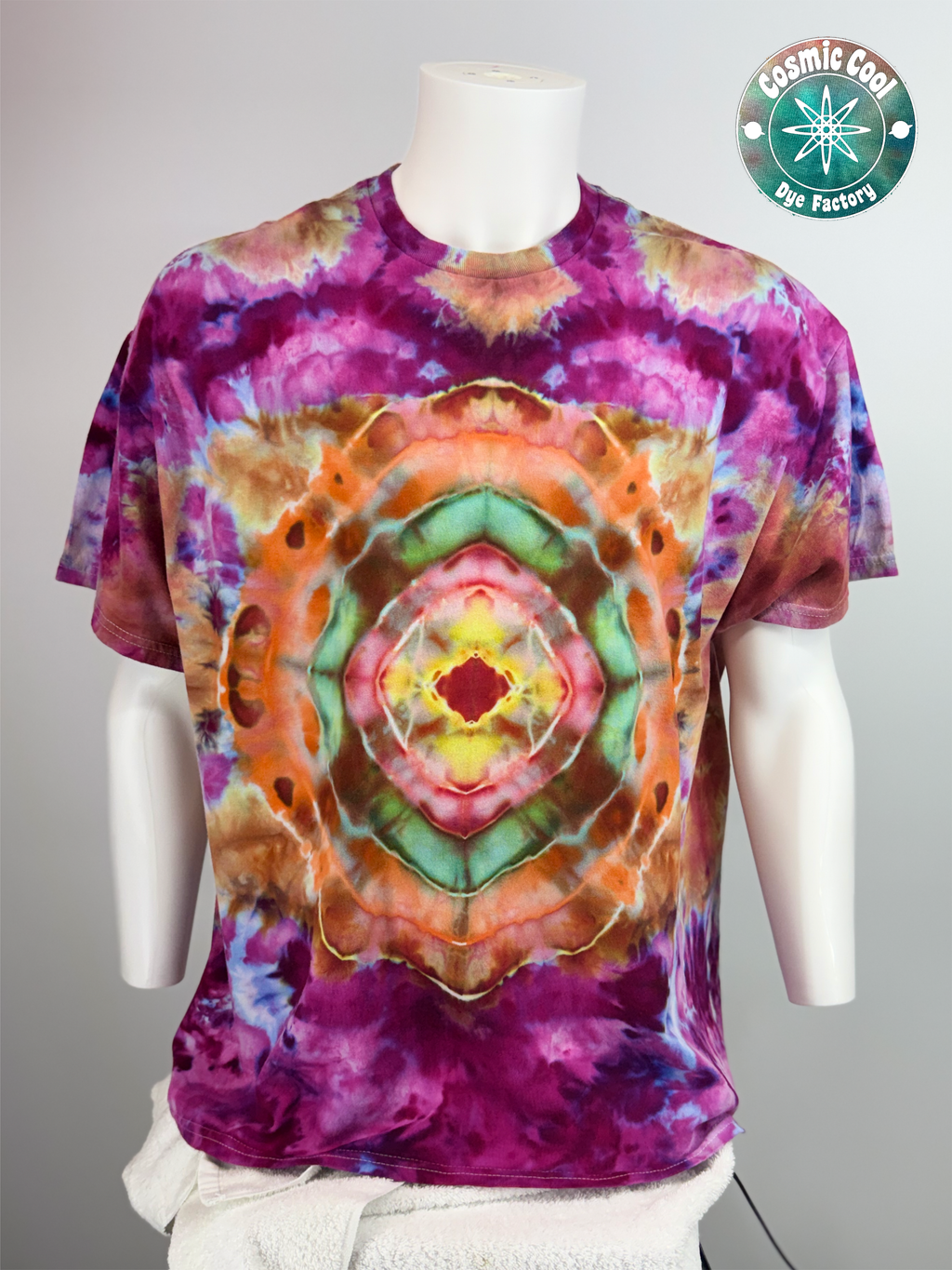 Short Sleeve Cosmic Ice Dye Tee Shirt 100% Cotton (Size 2XL)