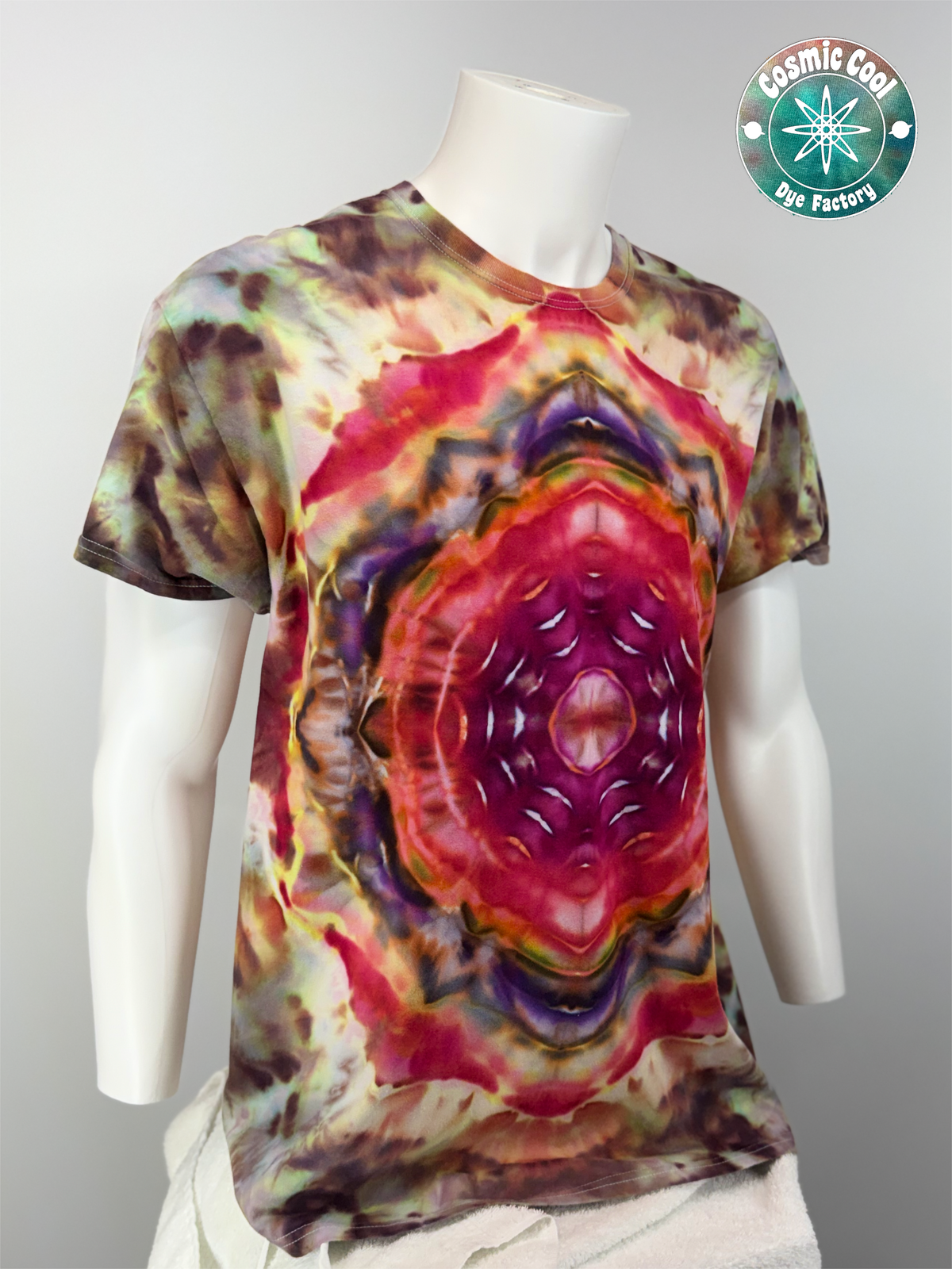 Short Sleeve 100% Cotton Cosmic Ice Dye Tee (Size L)
