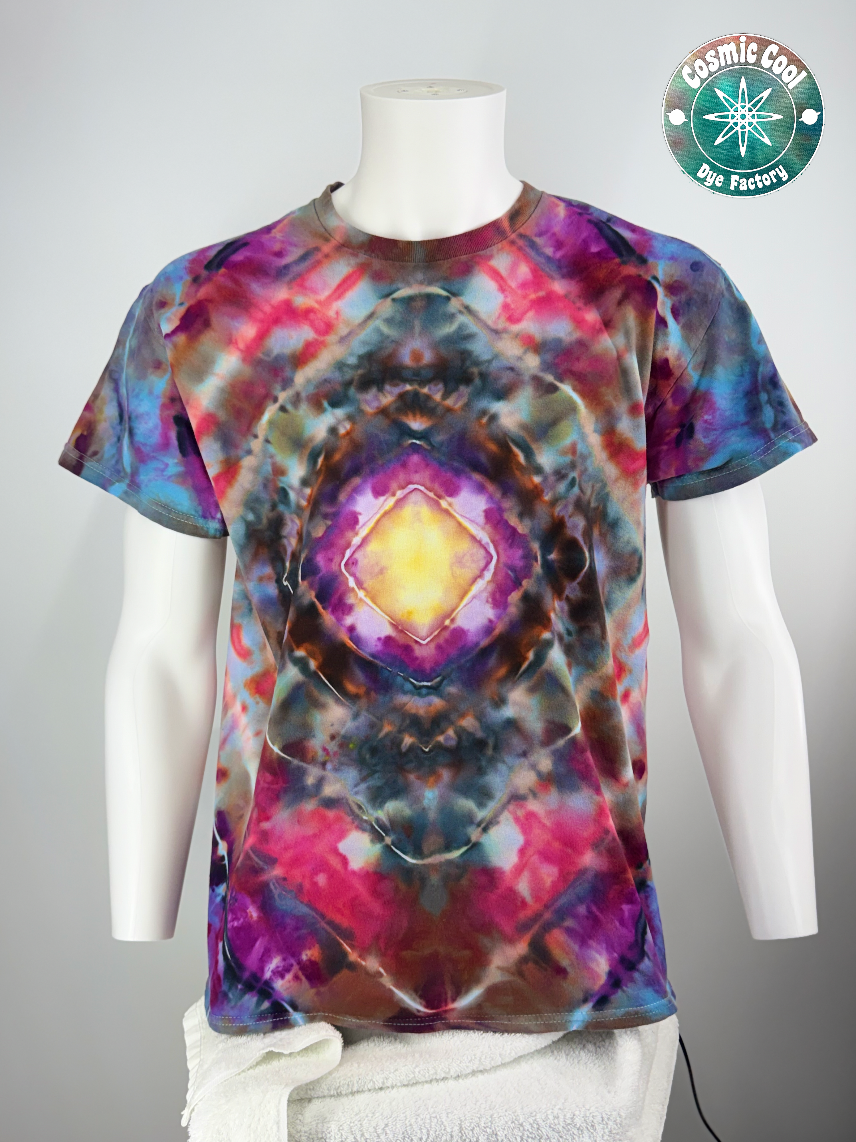Short Sleeve Cosmic Ice Dye Tee 100% Cotton (Size L)