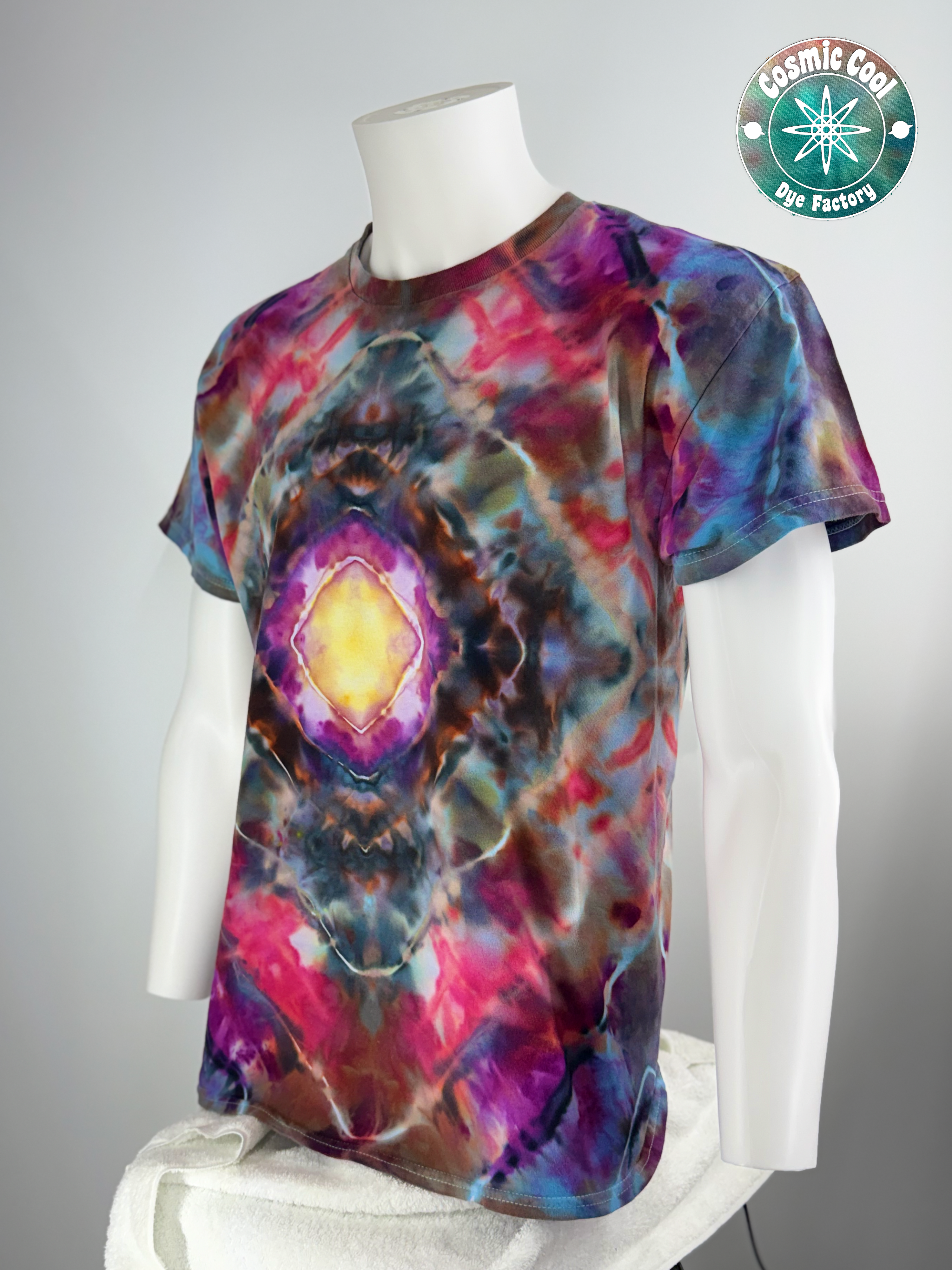 Short Sleeve Cosmic Ice Dye Tee 100% Cotton (Size L)