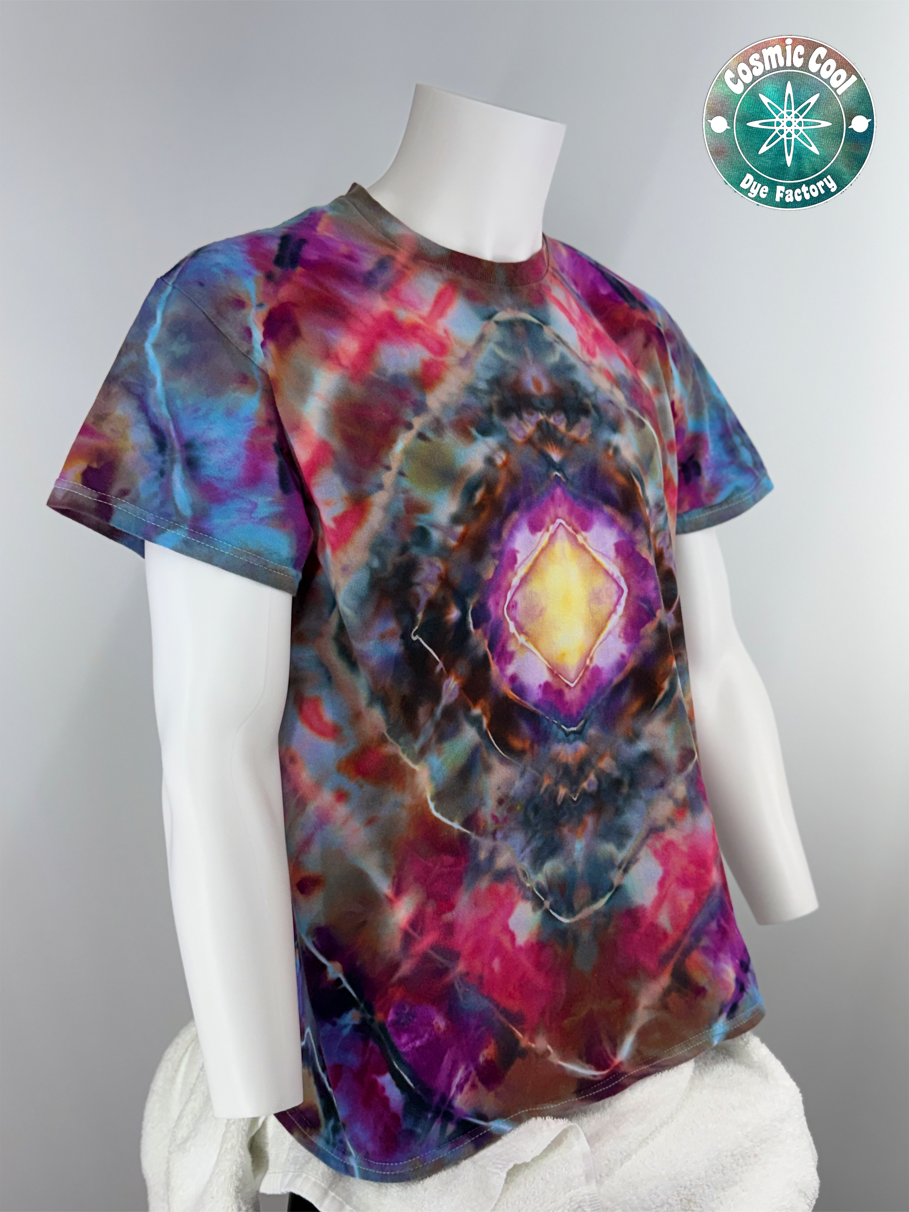 Short Sleeve Cosmic Ice Dye Tee 100% Cotton (Size L)